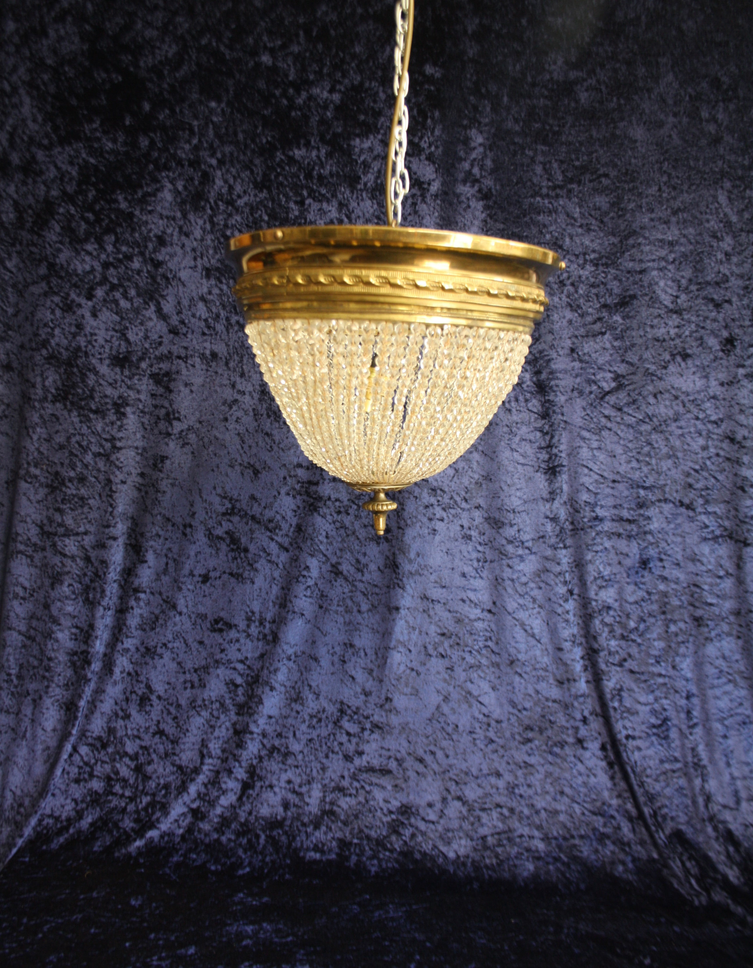 Early 20th century French tapered bead chandelier 13"