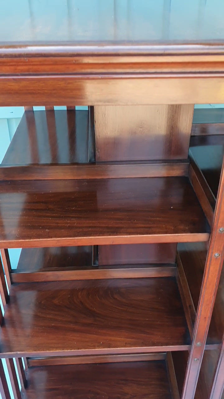Thumbnail: Large 19th-century walnut revolving bookcase