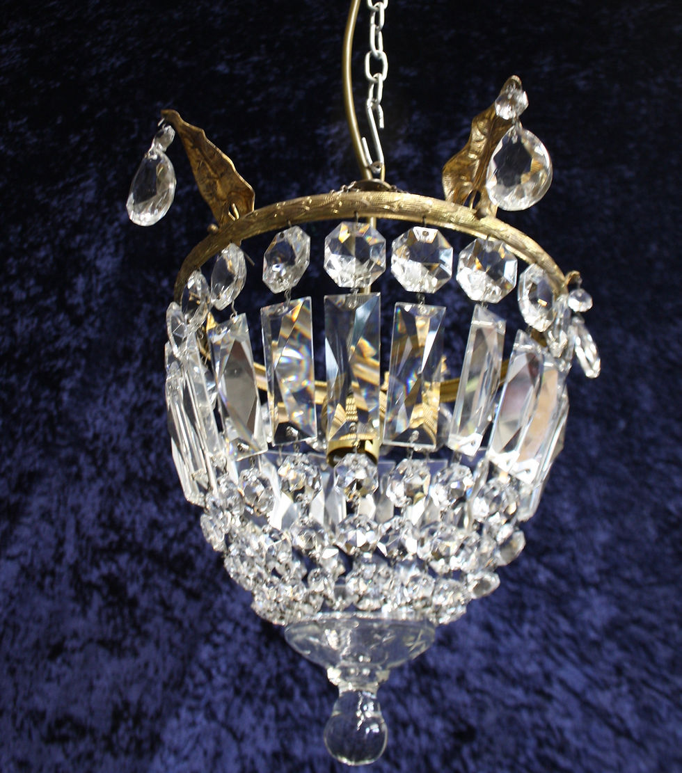 Thumbnail: Early 20th century prism bag chandelier 11"