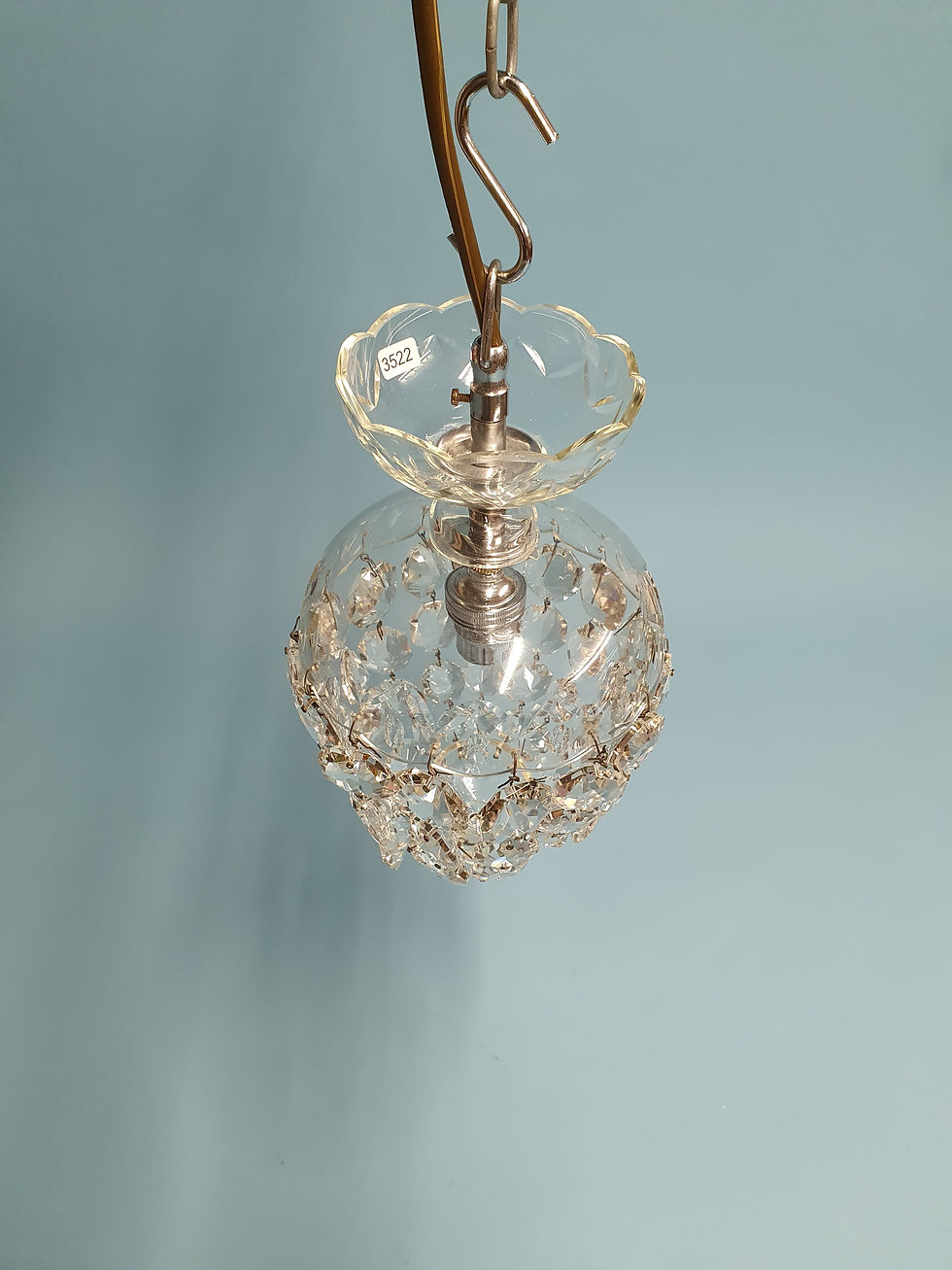 Thumbnail: Small early 20th century dome top chandelier 6"