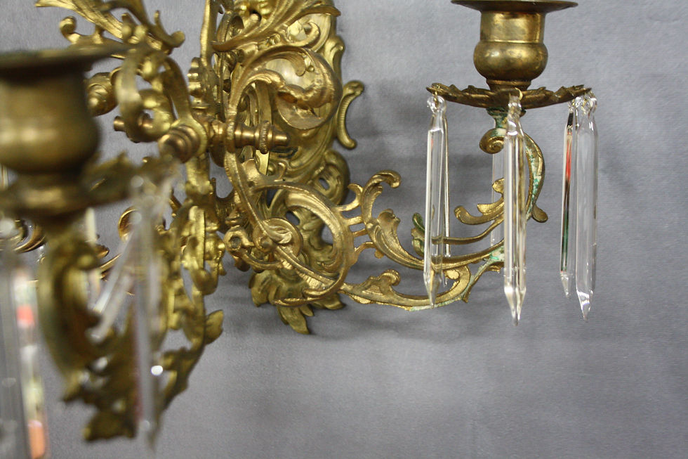 Thumbnail: Early 20th century pair of brass wall sconces