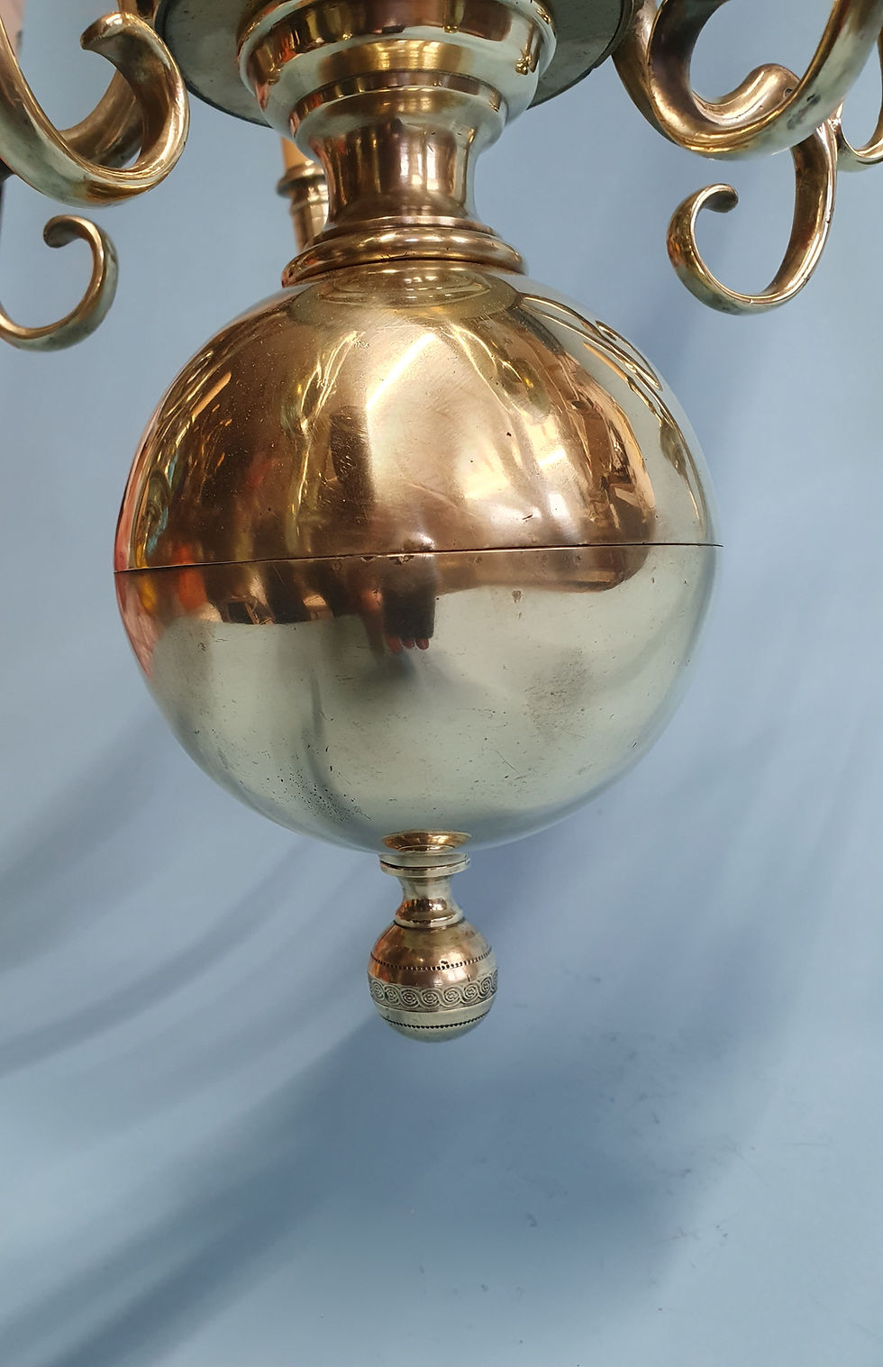 Thumbnail: Early 20th century Unusual Dutch-Flemish style chandelier 26"