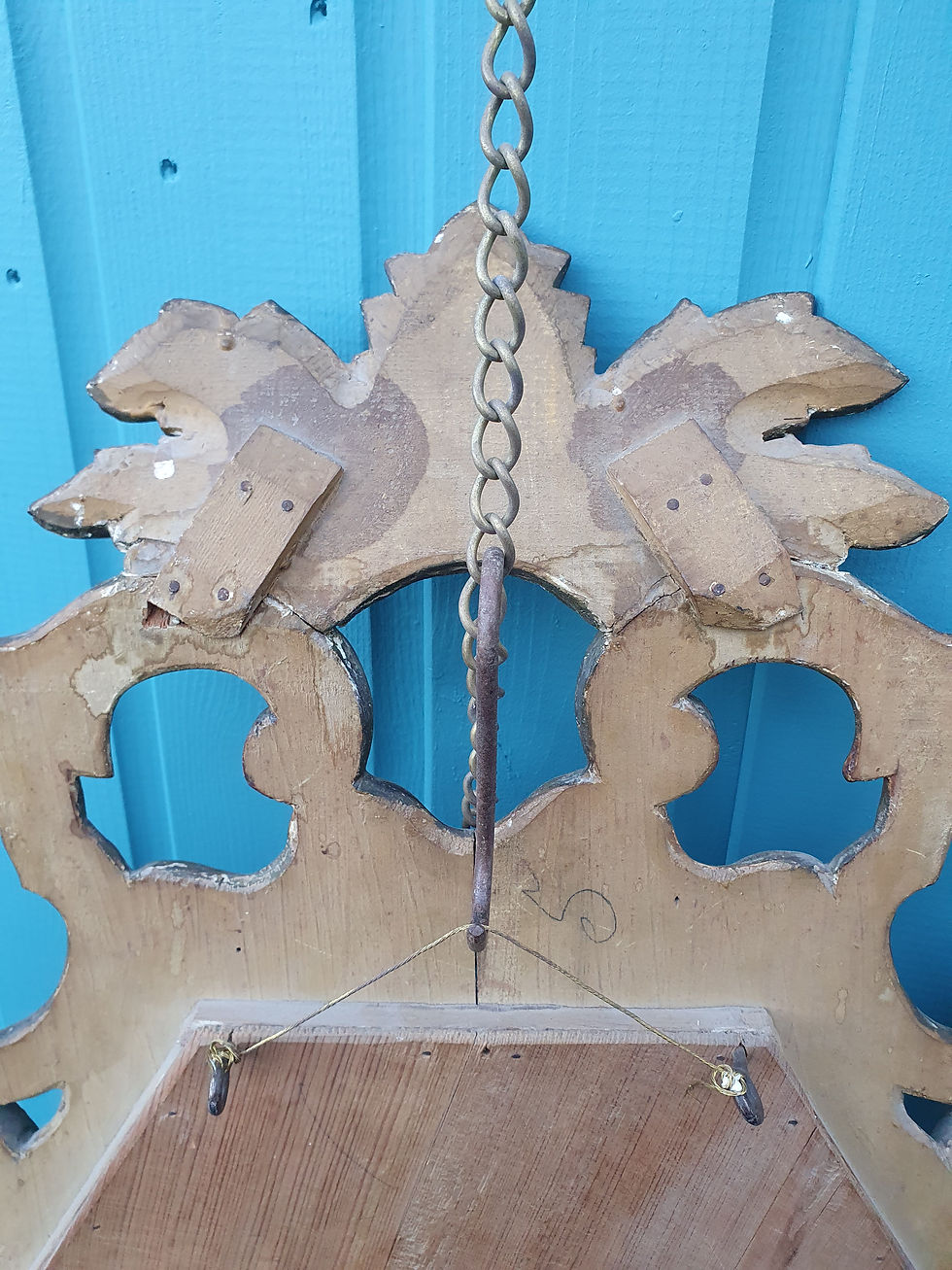 Thumbnail: Pair of guilt wood Italian antique mirrors 22"