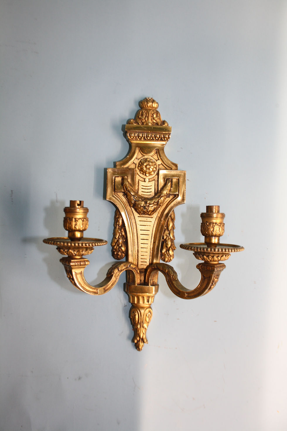 Thumbnail: Early 20th century pair of brass wall lights