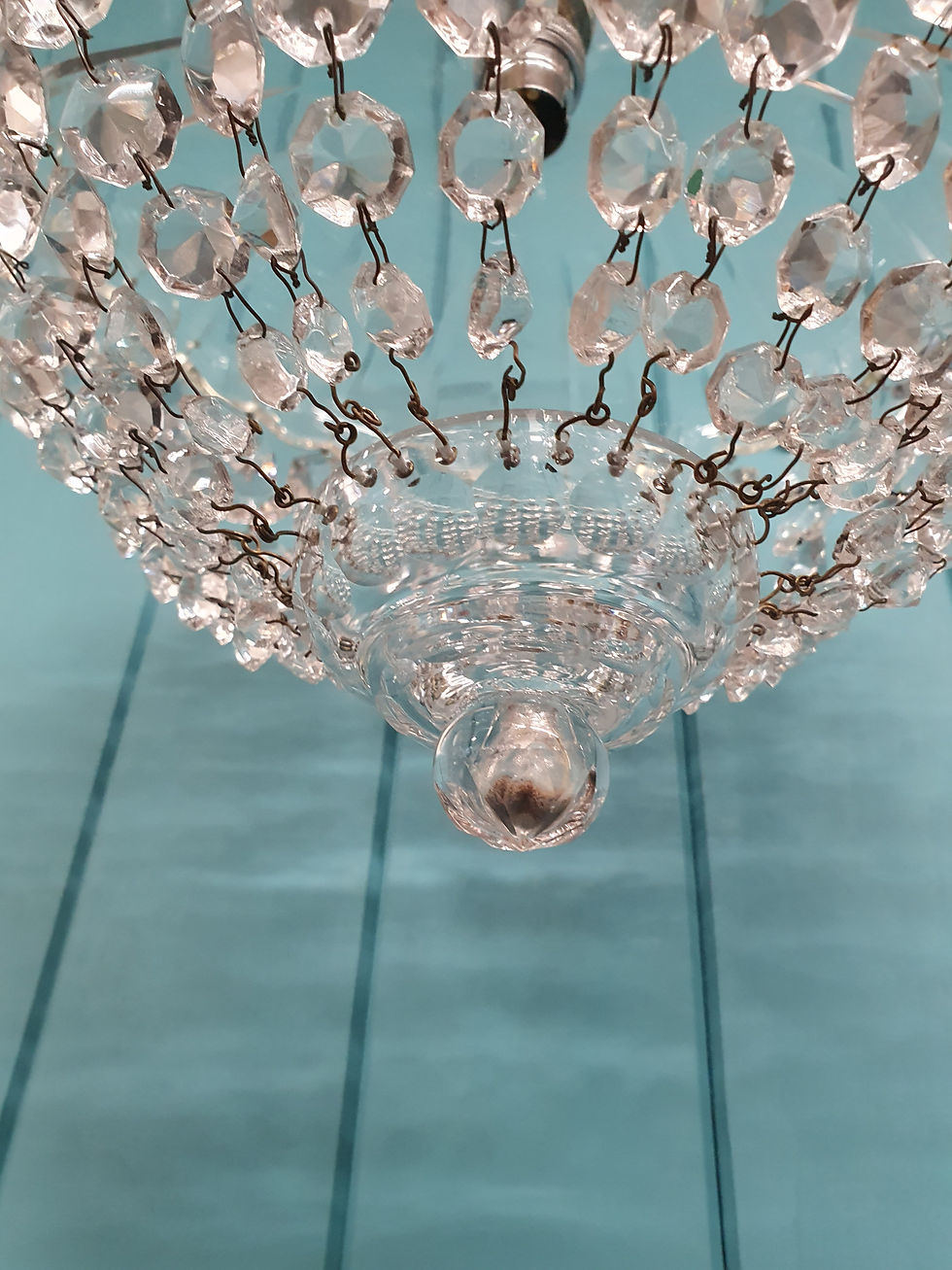 Thumbnail: Large early 20th century dome top chandelier 12"