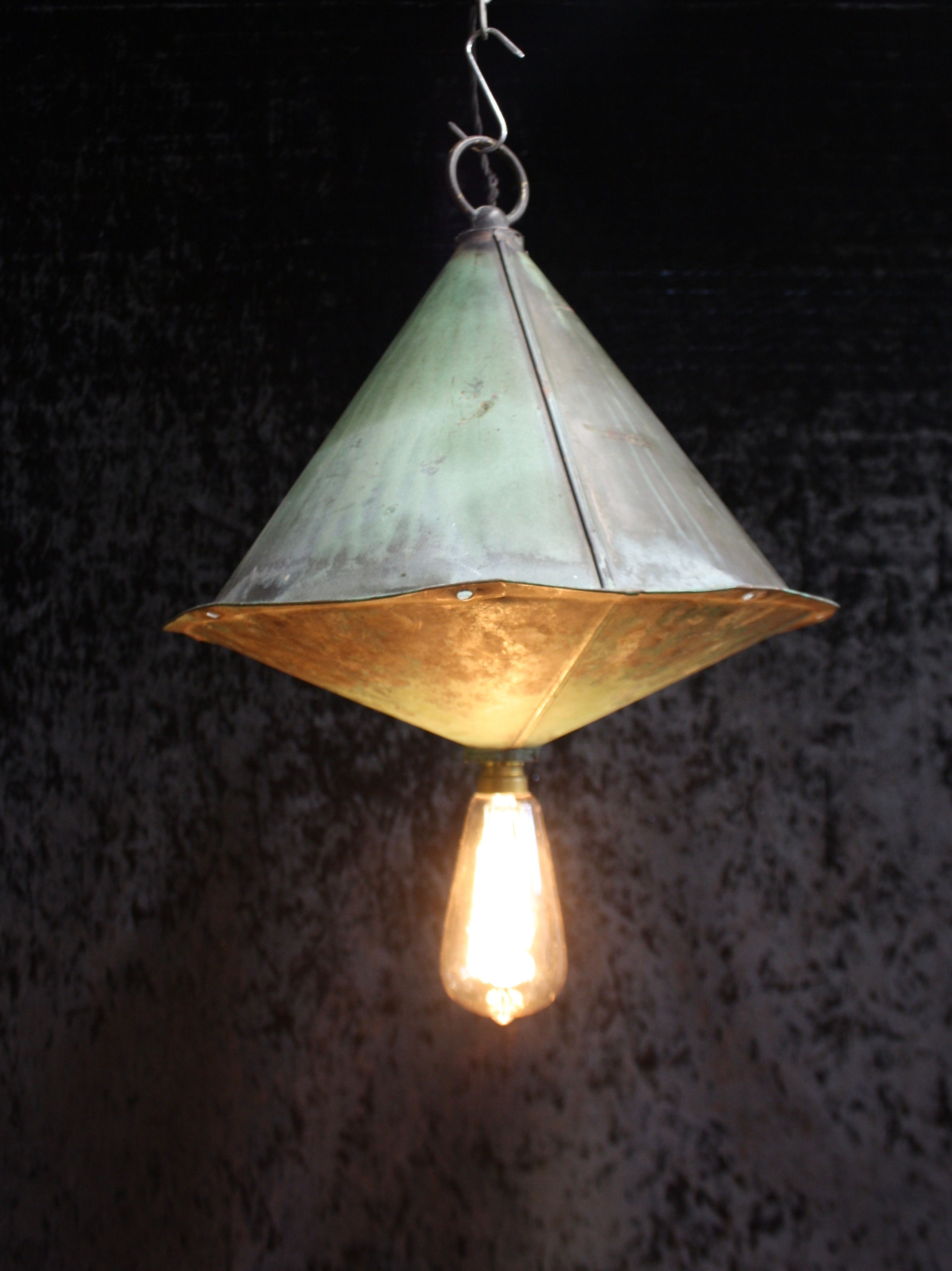Green Nautical copper light 14"