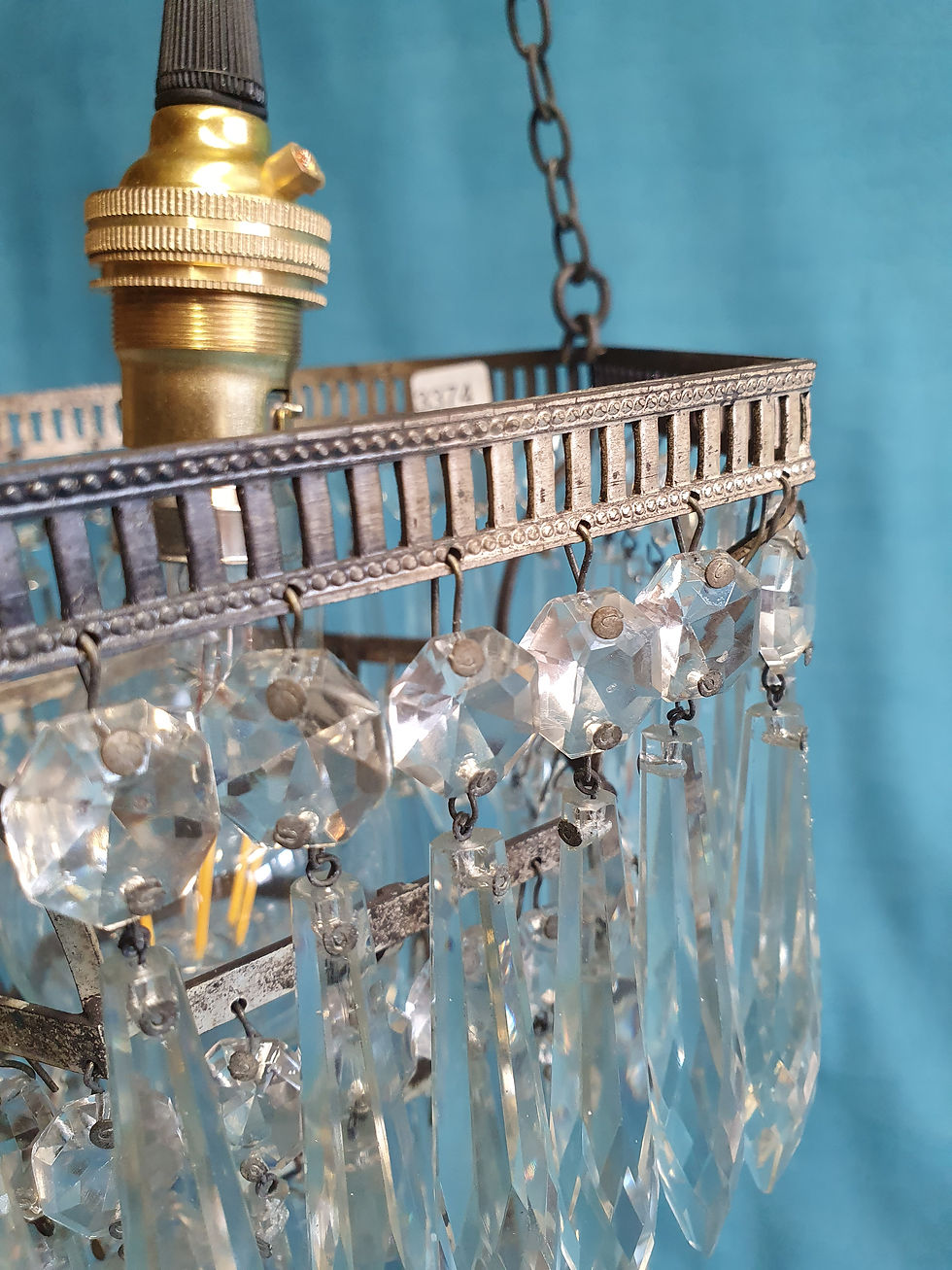 Thumbnail: Early 20th century silvered spike chandelier 8"