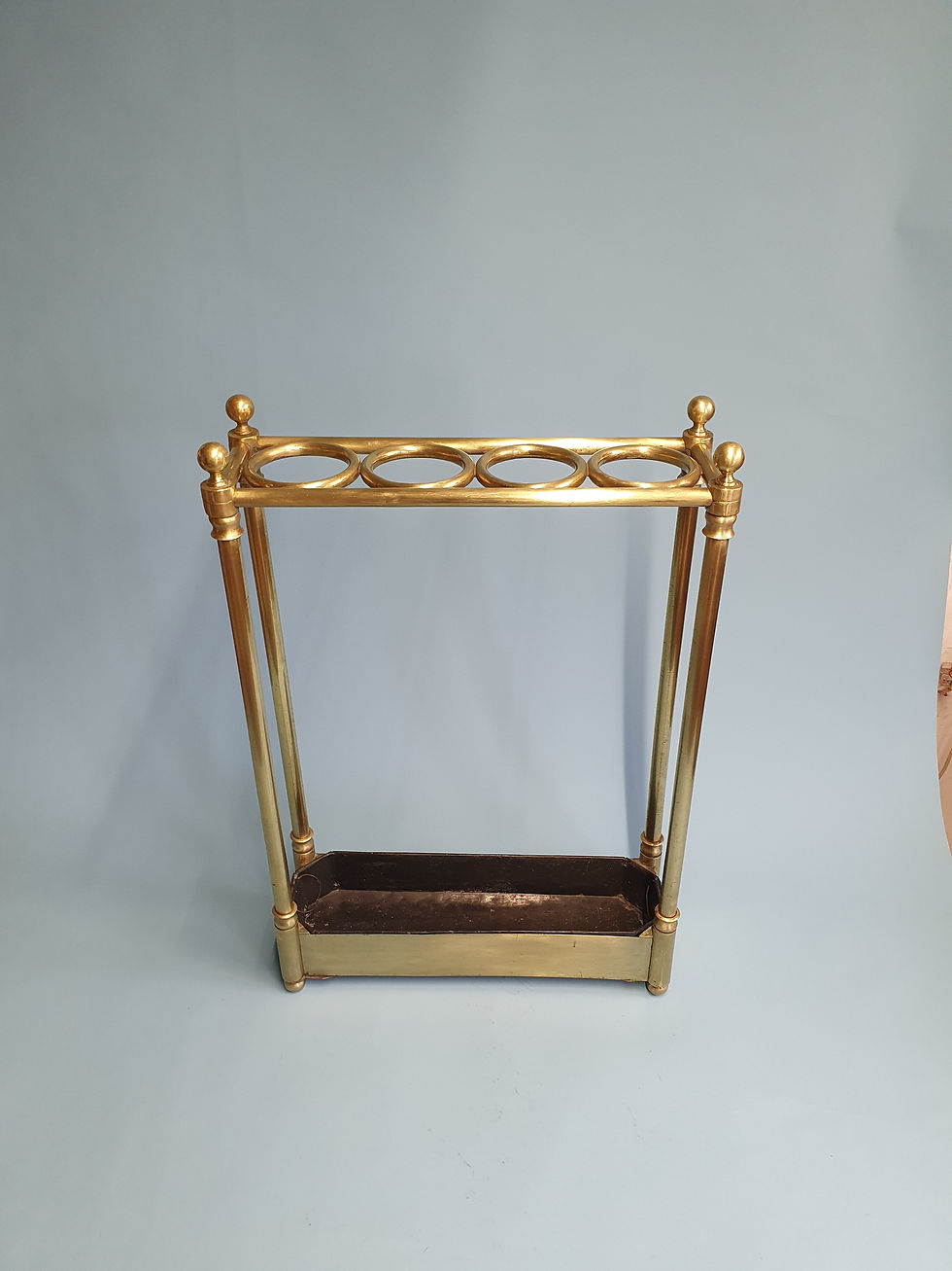 Early 20th century narrow brass stick stand - umbrella stand