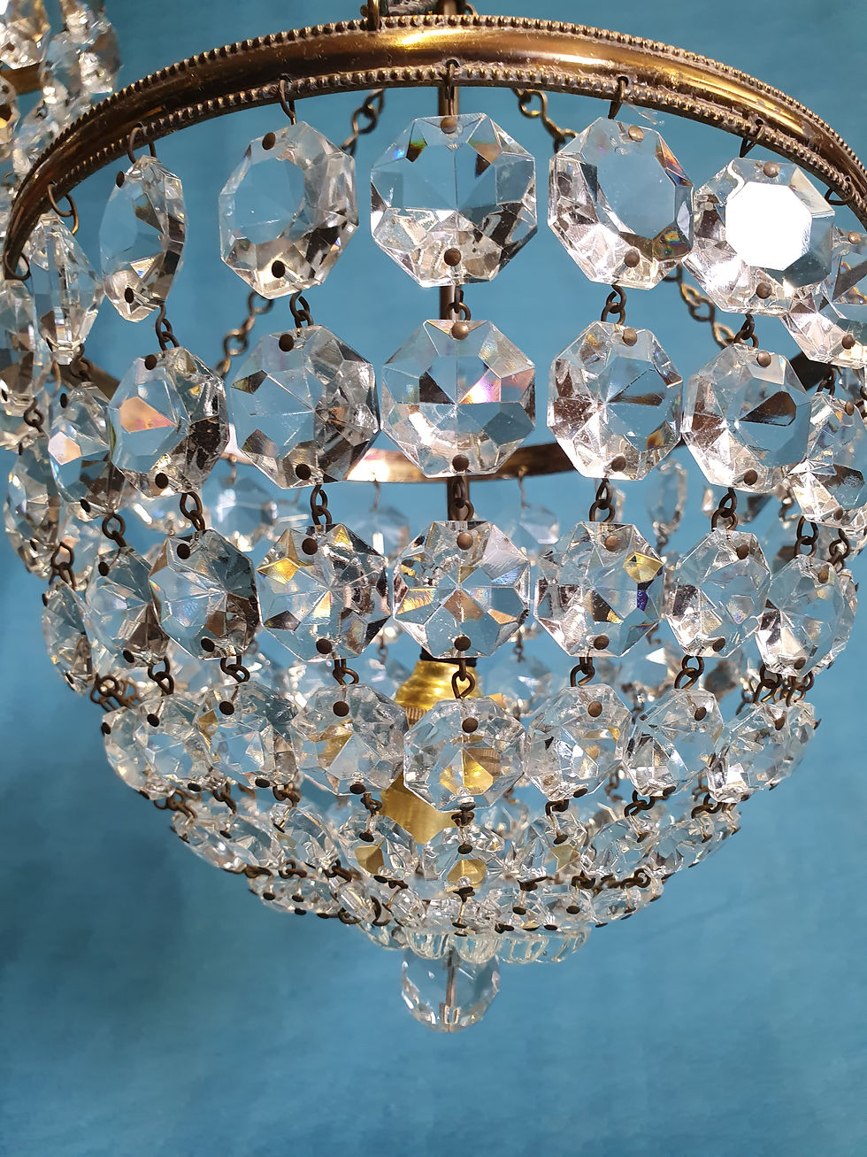 Thumbnail: Set of three bag chandeliers first half of the 20th century 9"