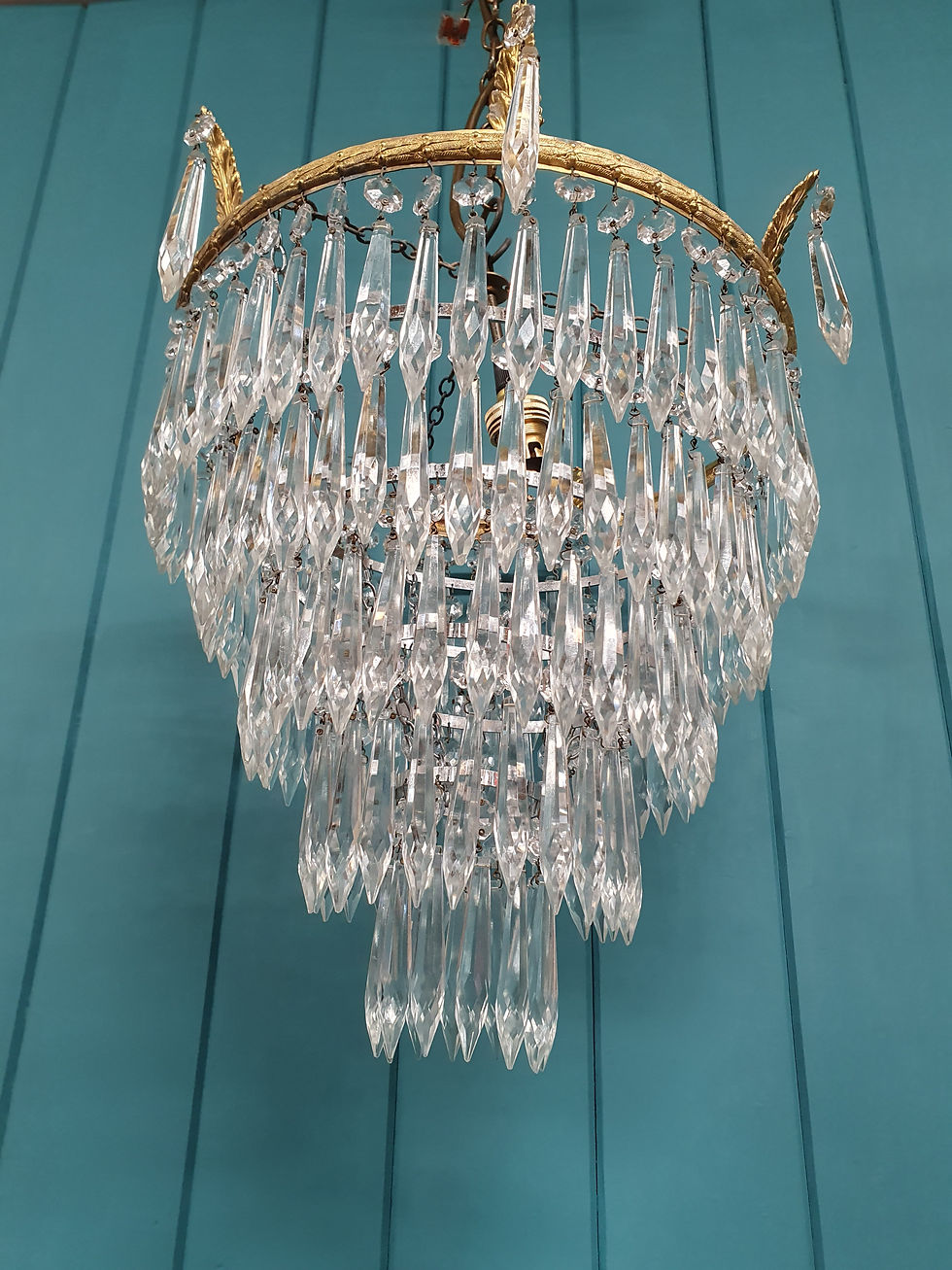 Thumbnail: Early 20th century large spike chandelier antique 13"