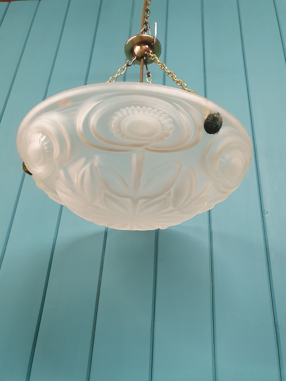 Thumbnail: 1930s glass dome chandelier Antique Plafonnier
