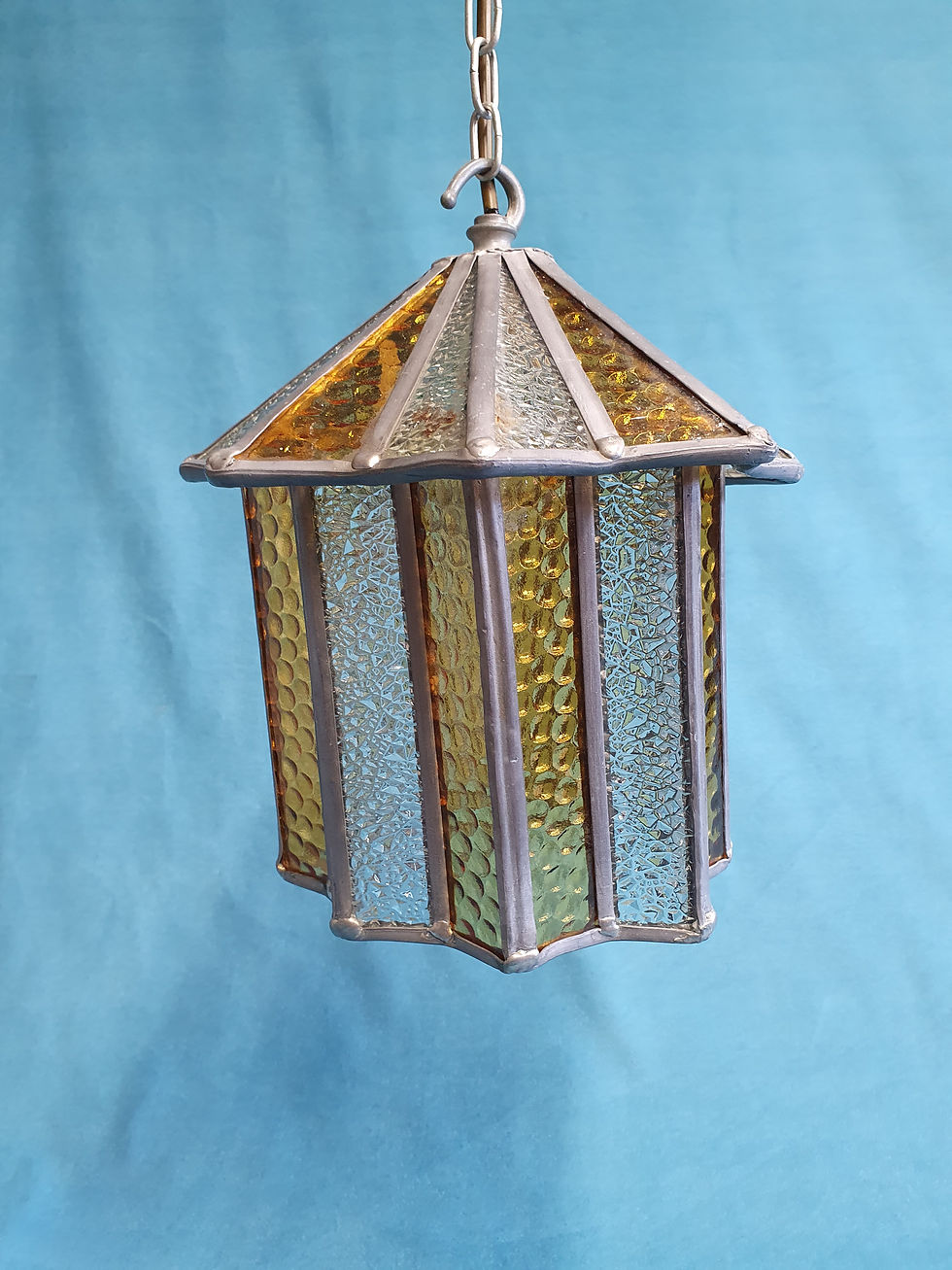 Thumbnail: Early 20th century leaded porch light 17"