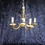 Thumbnail: Early 20th century French five arm brass and alabaster chandelier 19"