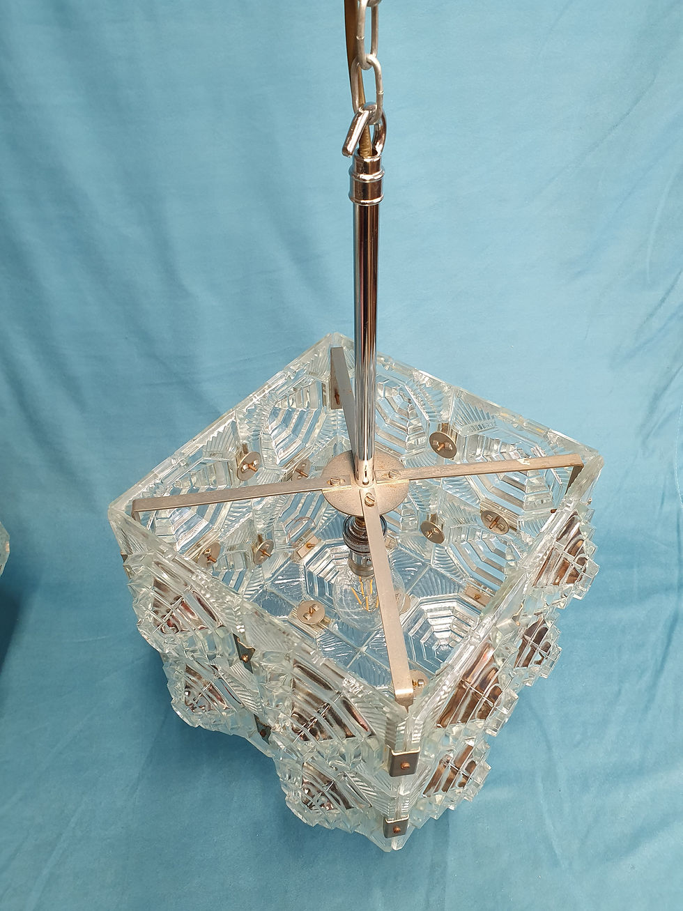 Thumbnail: Pair of early 20th century stunning art deco ceiling lights 12"