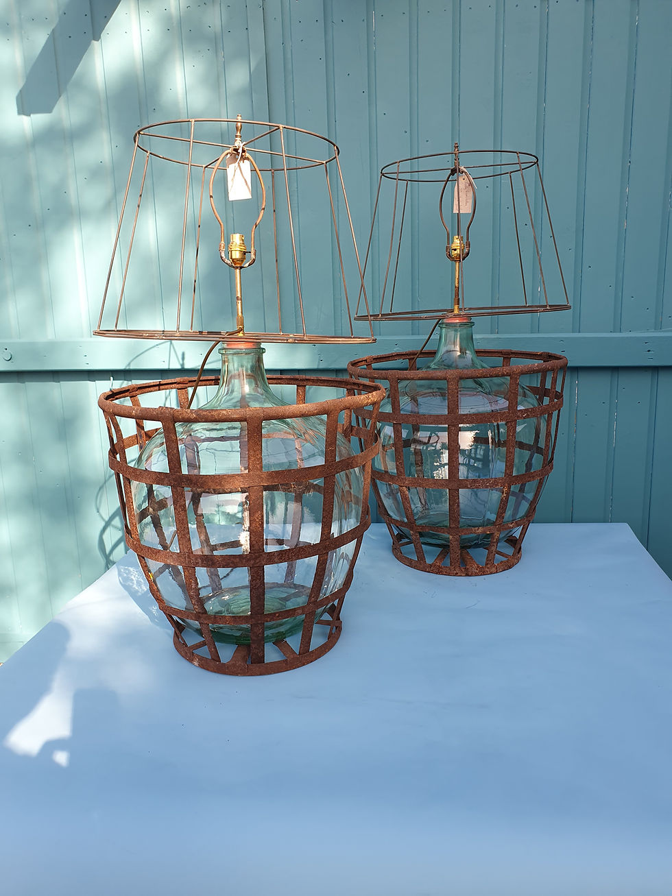 Thumbnail: Pair of early 20th century car boys converted into lamps