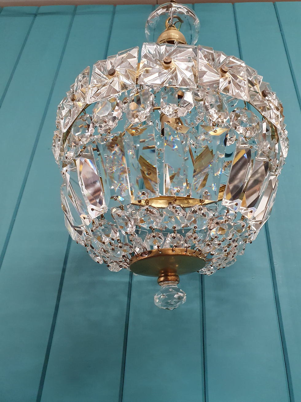 Thumbnail: Early 20th century swag/tent chandeliers 11"