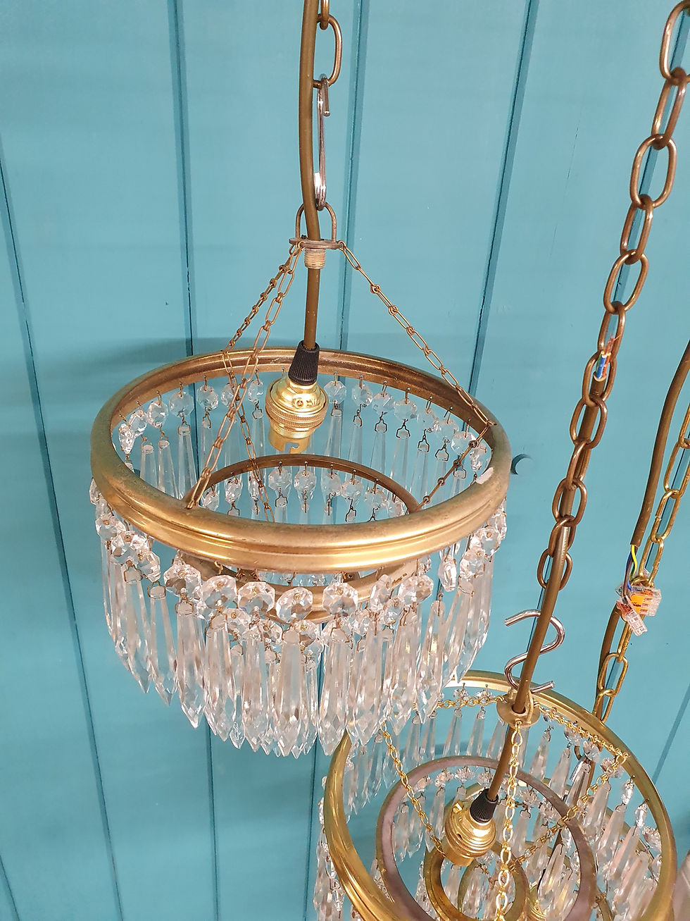 Thumbnail: Three early 20th century spike chandelier 8"