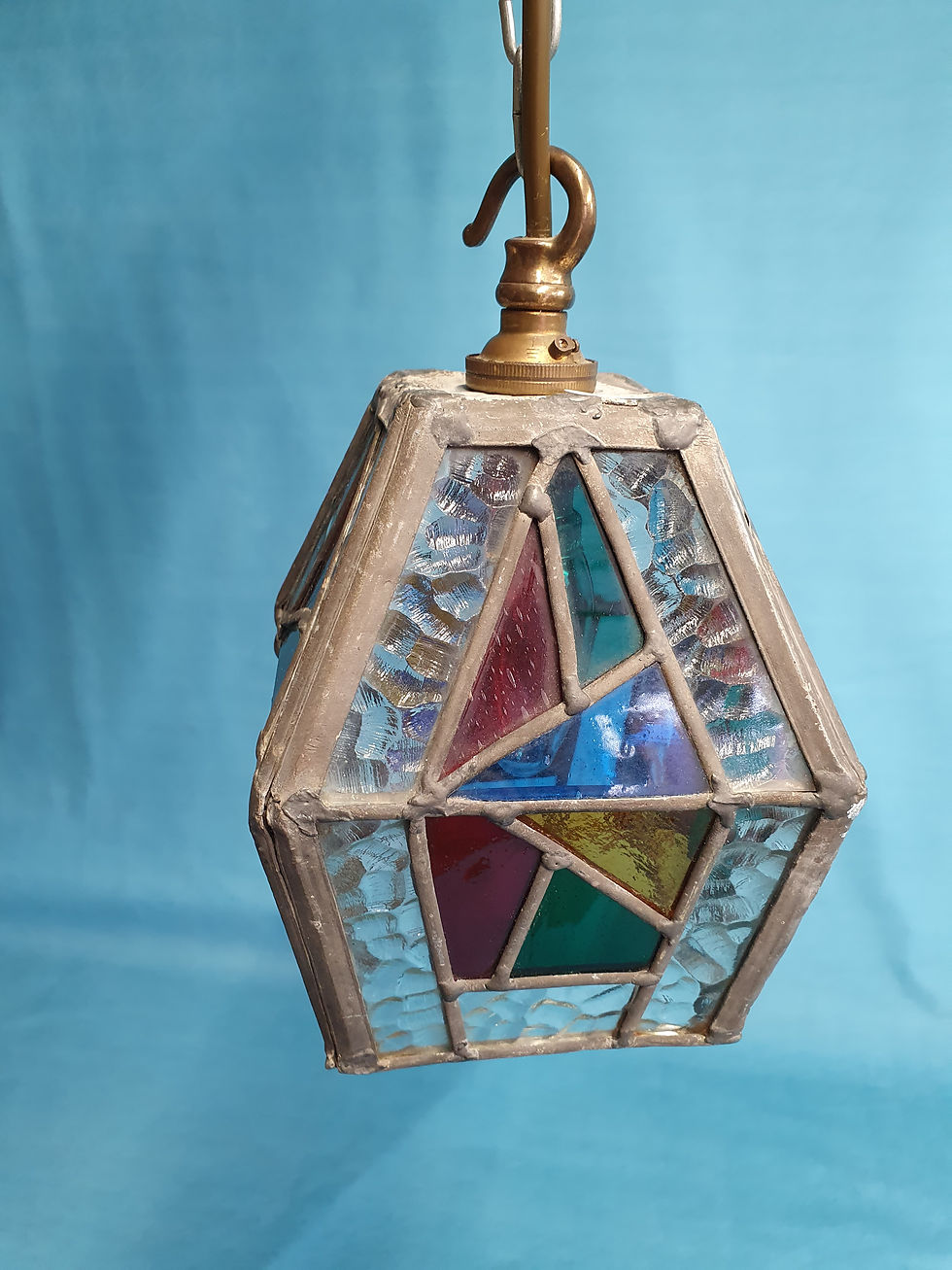 Thumbnail: Mid 20th century small leaded hall light 5"