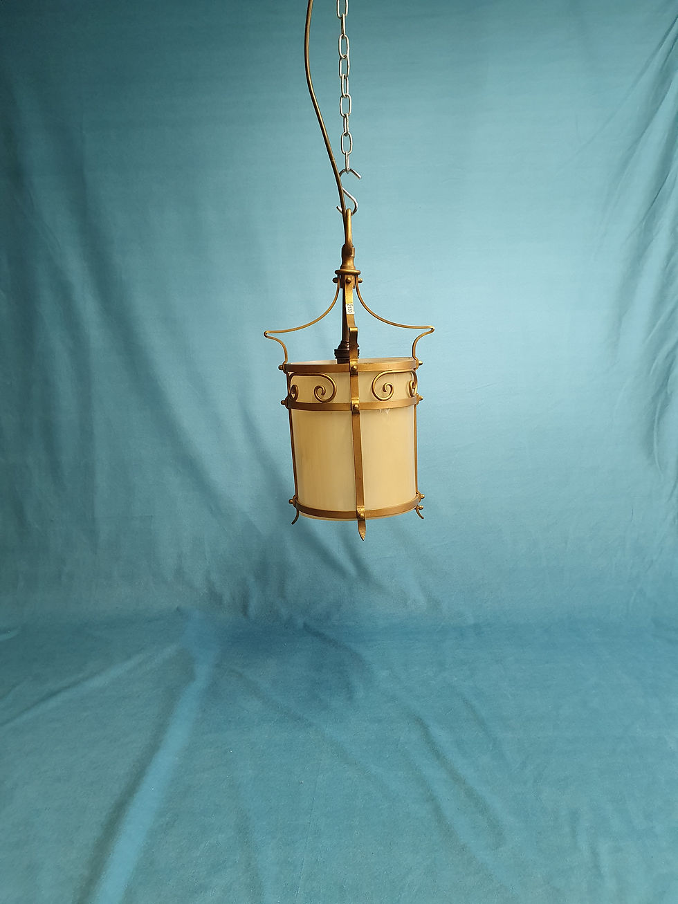 First half of the 20th century Small hall lantern with opaque glass 9"