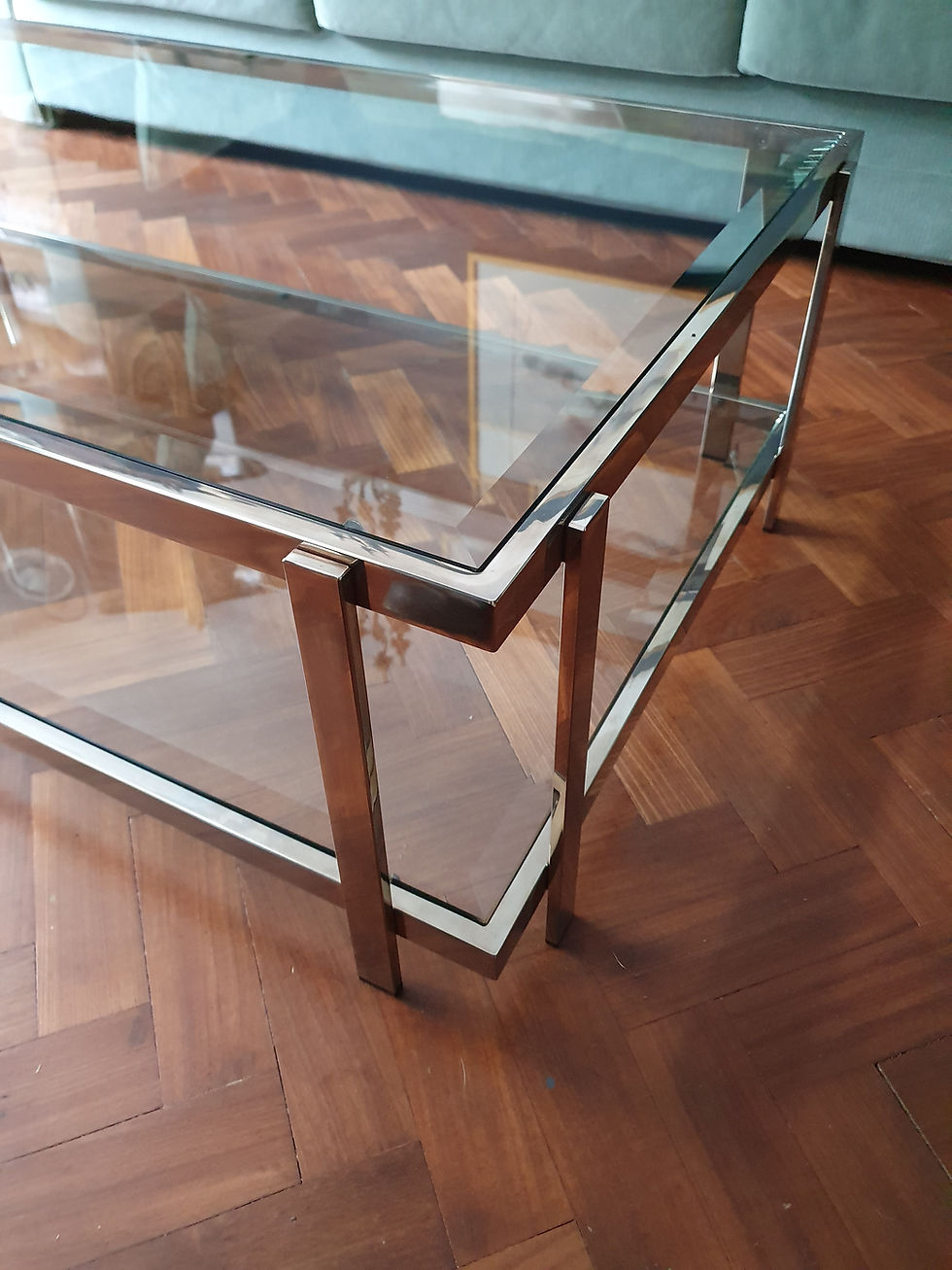 Thumbnail: Large 1970 two tier coffee table