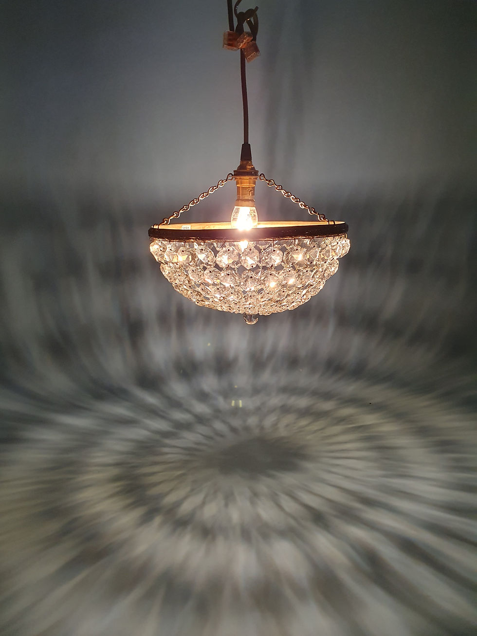 Thumbnail: Early 20th century shallow bag chandelier 10"