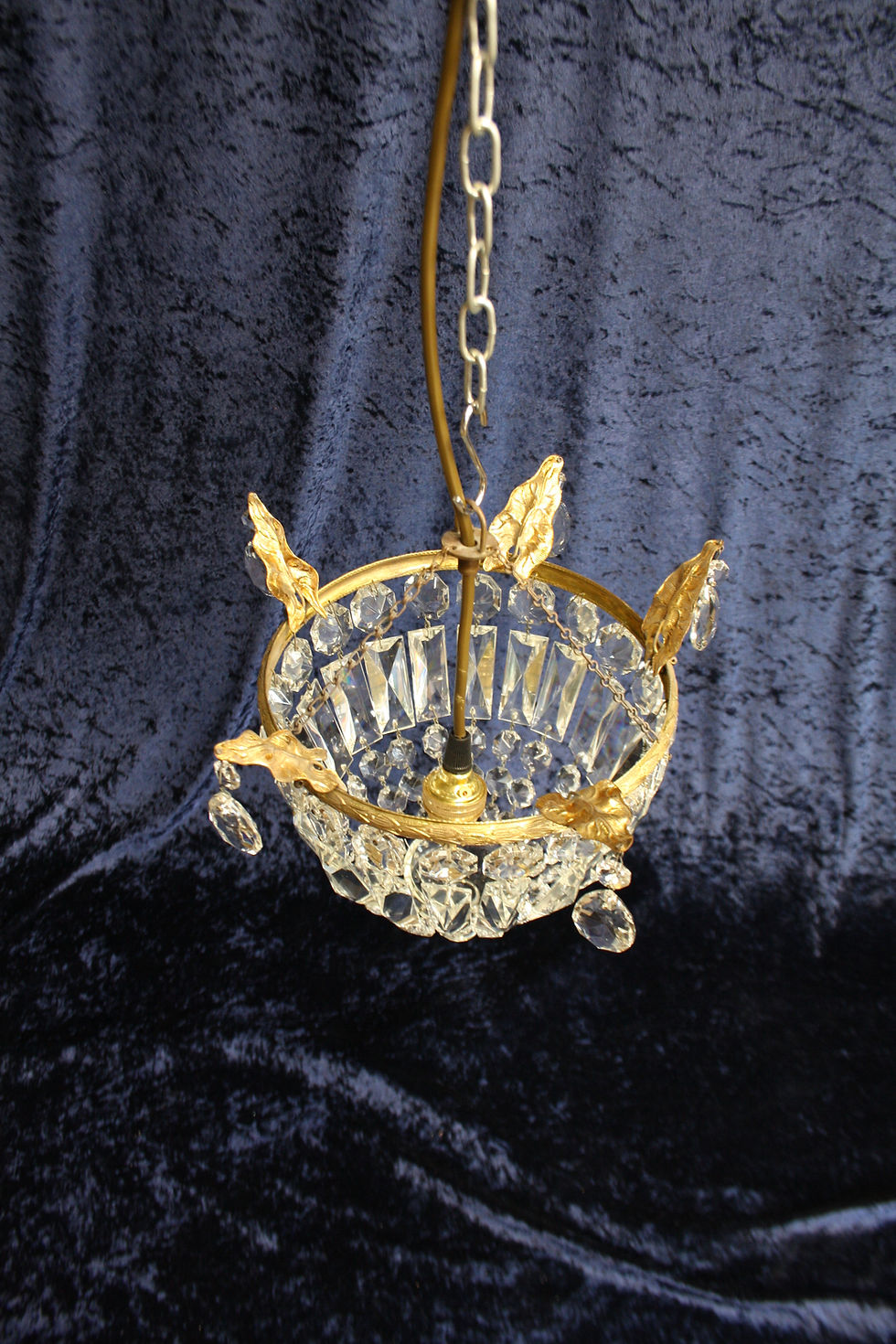 Thumbnail: Early 20th century prism bag chandelier 11"