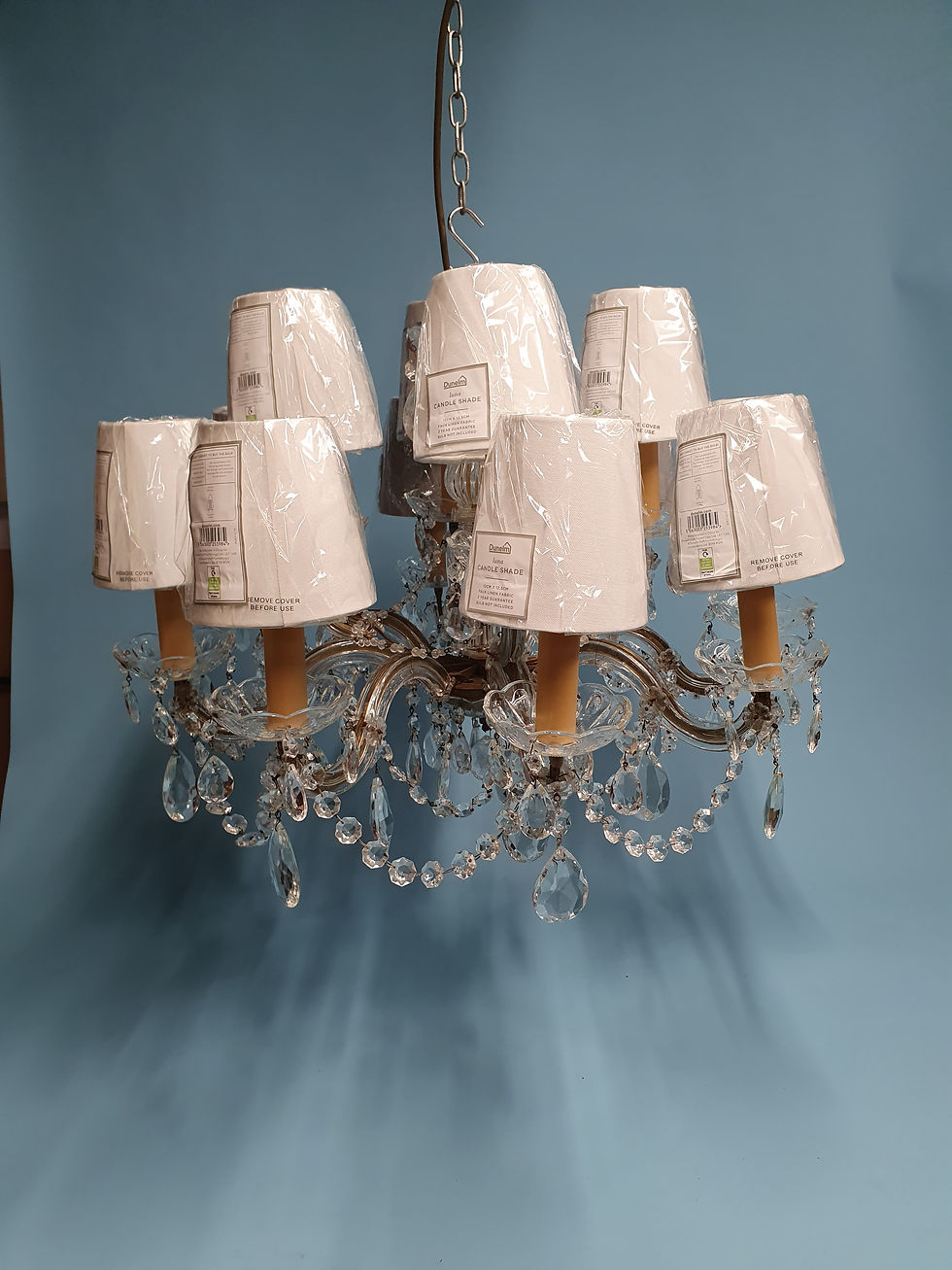 Thumbnail: Early 20th century to tier chandelier antique with 12 arms. 25"