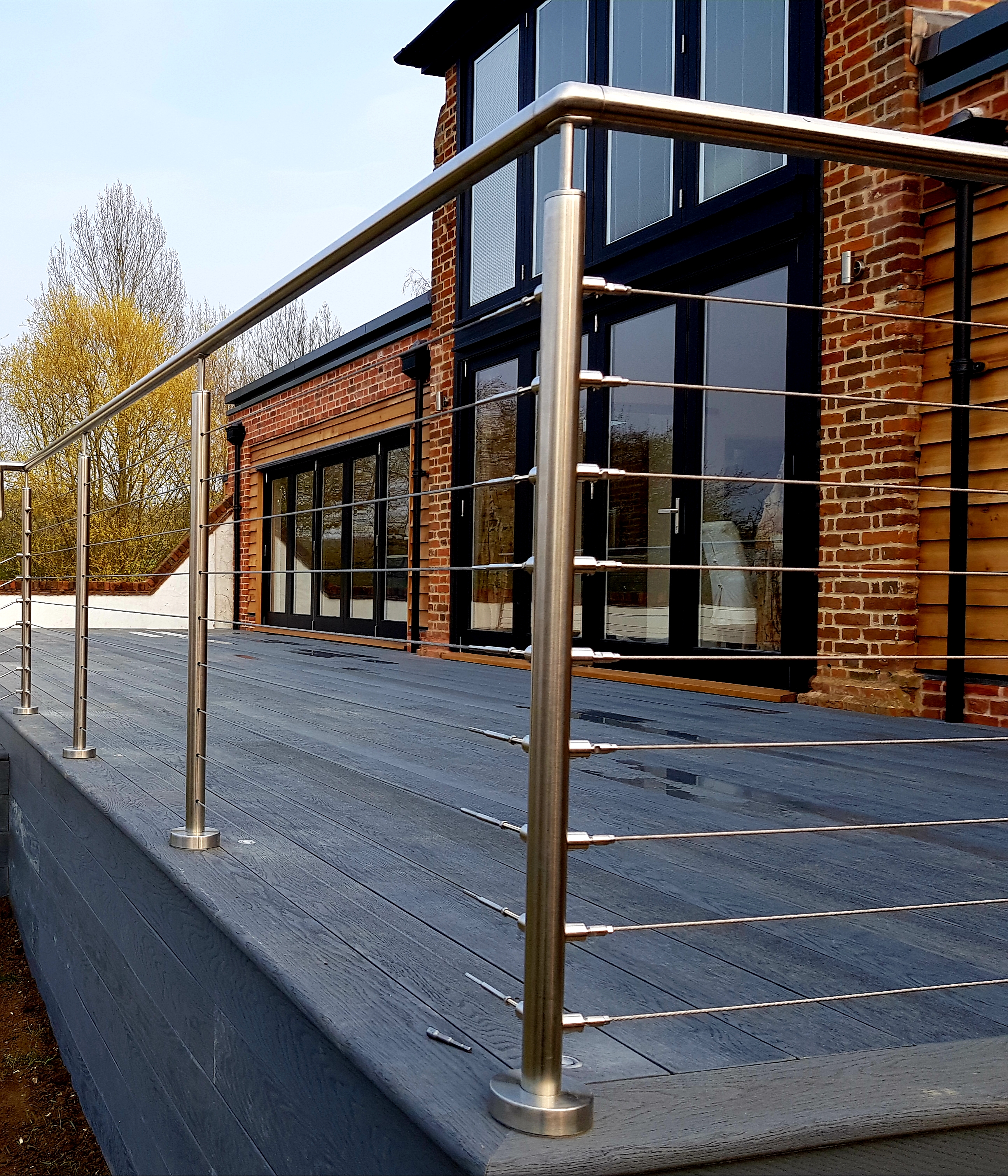 Steel deck handrail