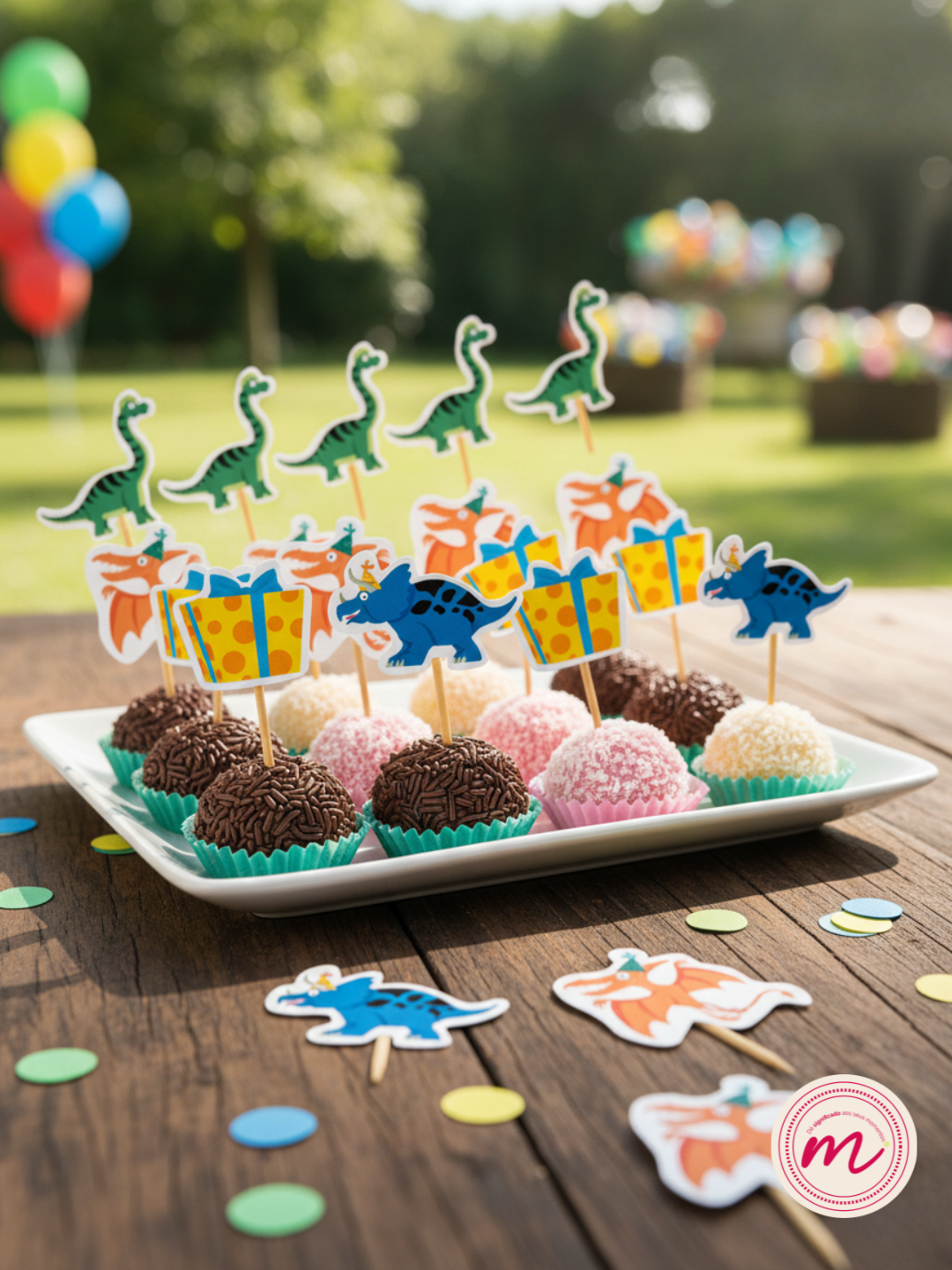 Topo de docinho - Festa dos Dinossauros