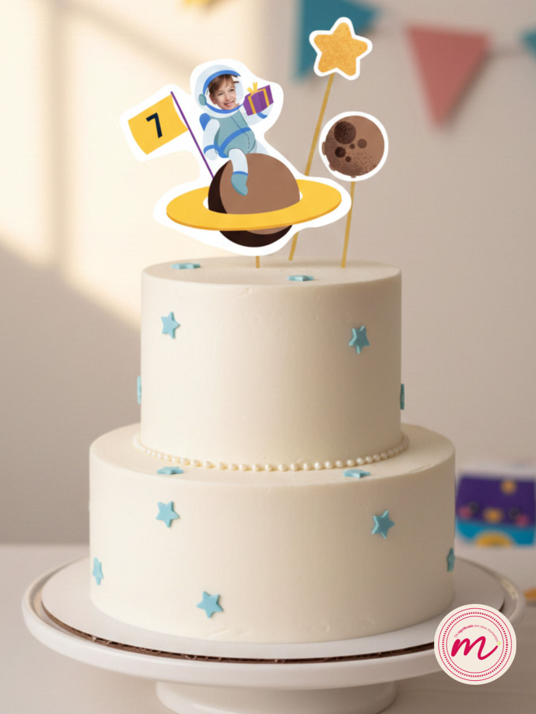 Topo de bolo - Astronauta no Espaço