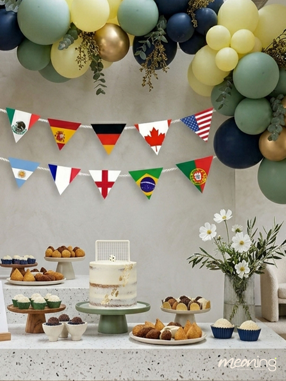 Kit Bandeirolas de Países Futebol | 10 Bandeiras Decorativas