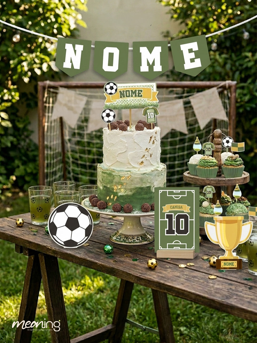 Kit Festa Futebol M | Decoração Completa para Mesa de Aniversário