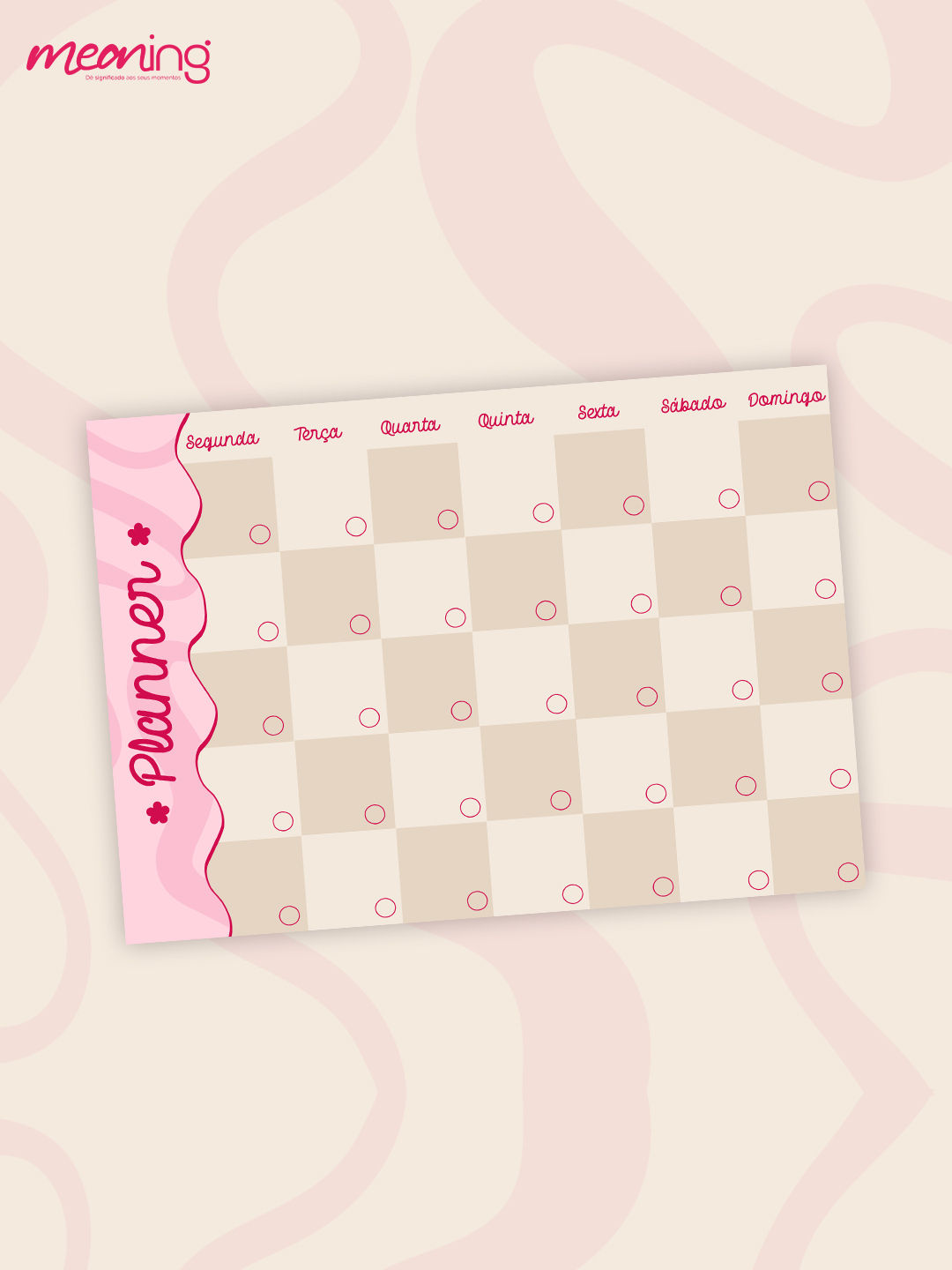Planner Semanal Nuvem Aesthetic para Imprimir | Organizador de Parede