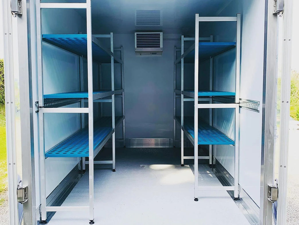 Photo of the interior of a refrigerated trailer