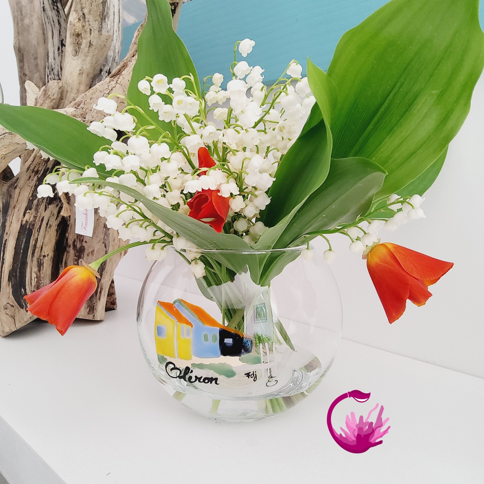 Vase-photophore "Cabanes d'Oléron""