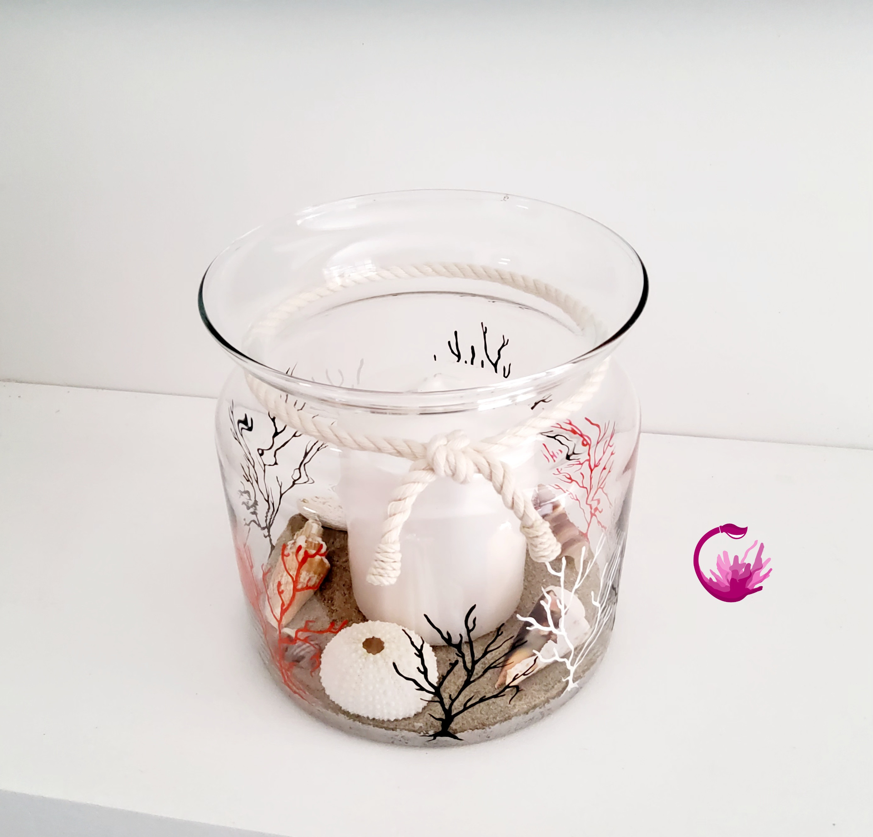 Vase-photophore"Nuances de gorgone"