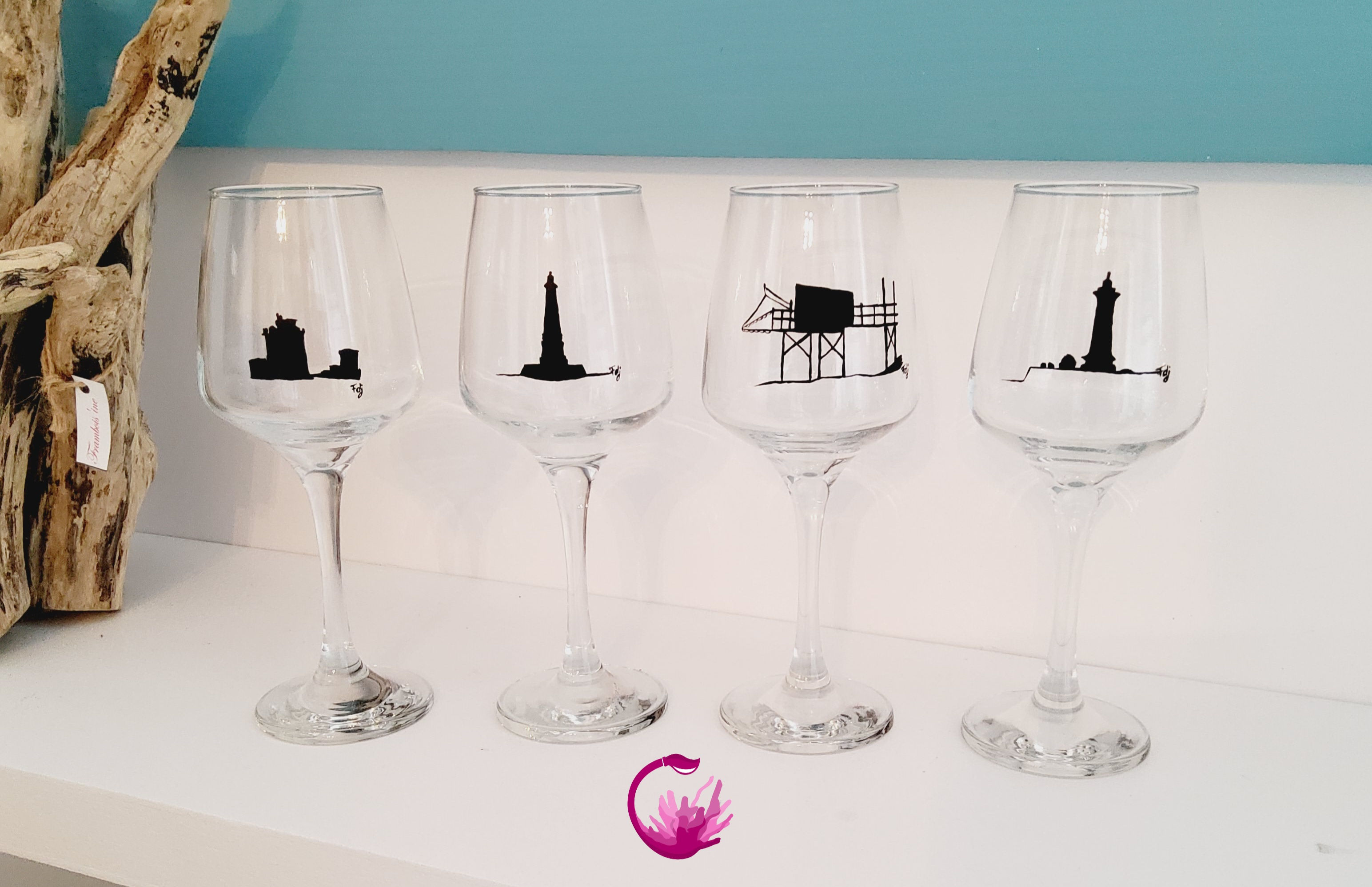 Verre à pied "Silhouettes de la Côte de Beauté" 33cl