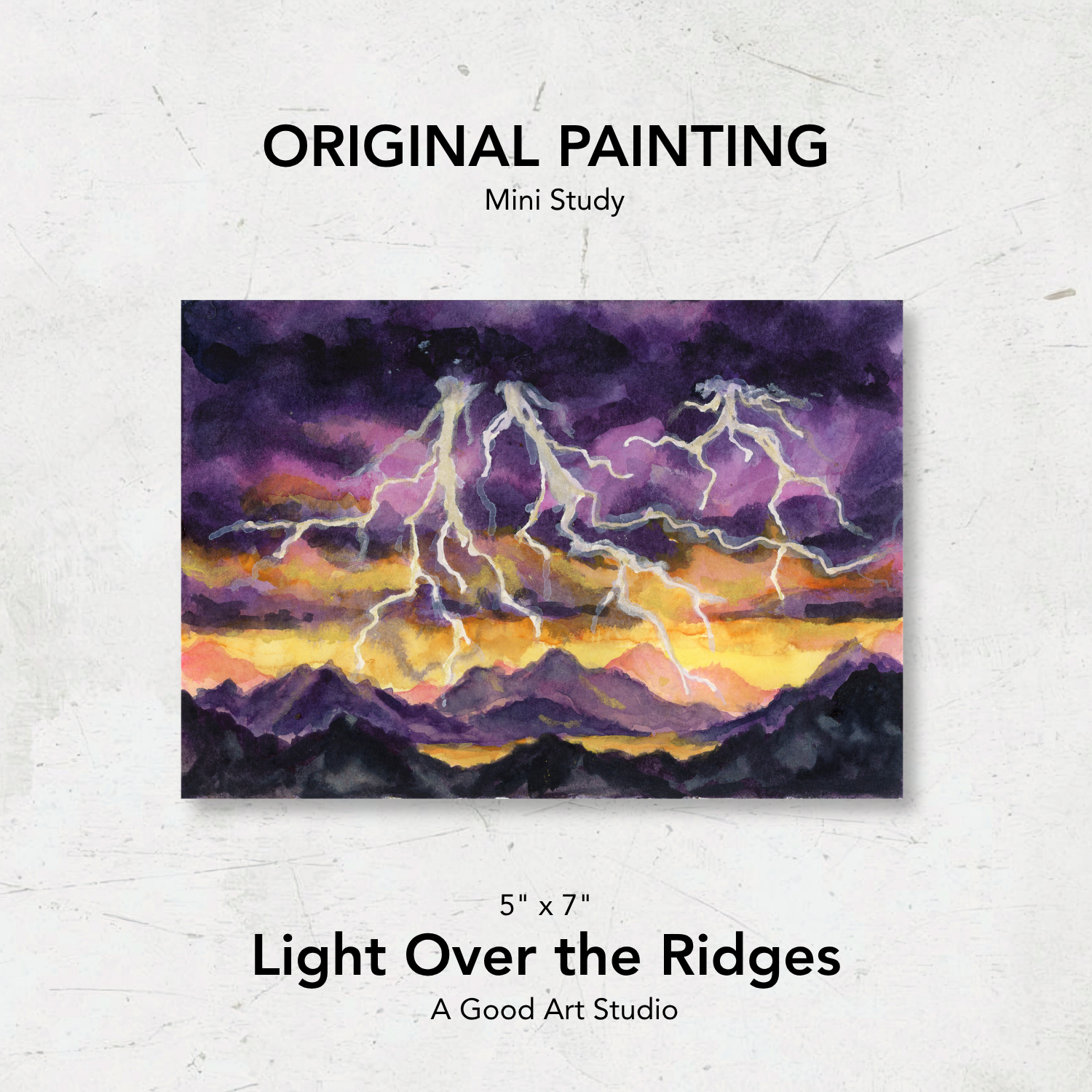 Original Painting | Light Over the Ridges | Mini Study