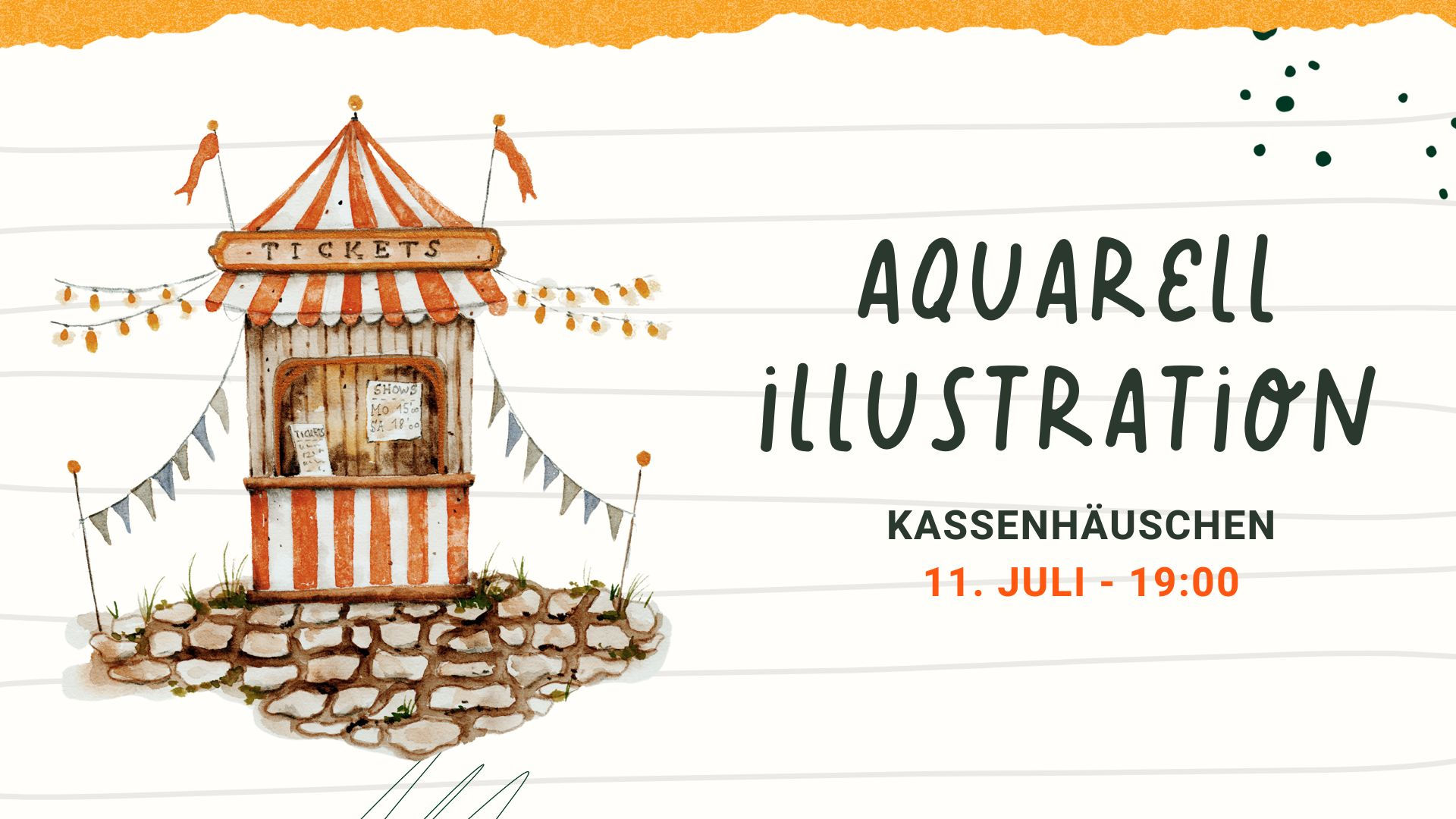 Aquarell Illustration -Kassenhäuschen