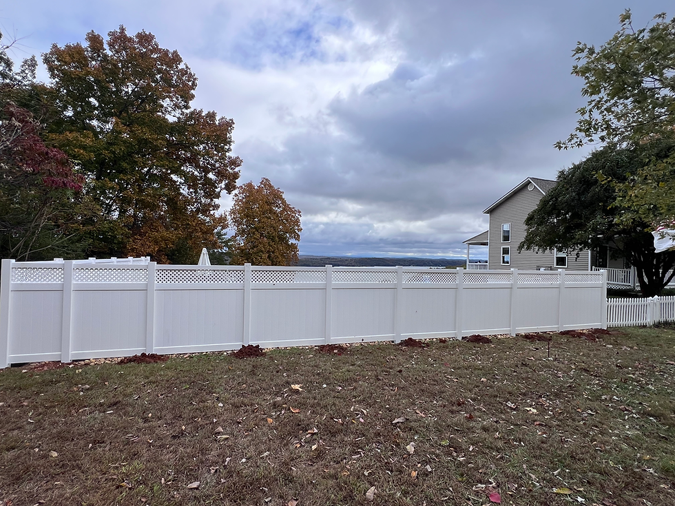 6ft White Vinyl Privacy with Lattice Top