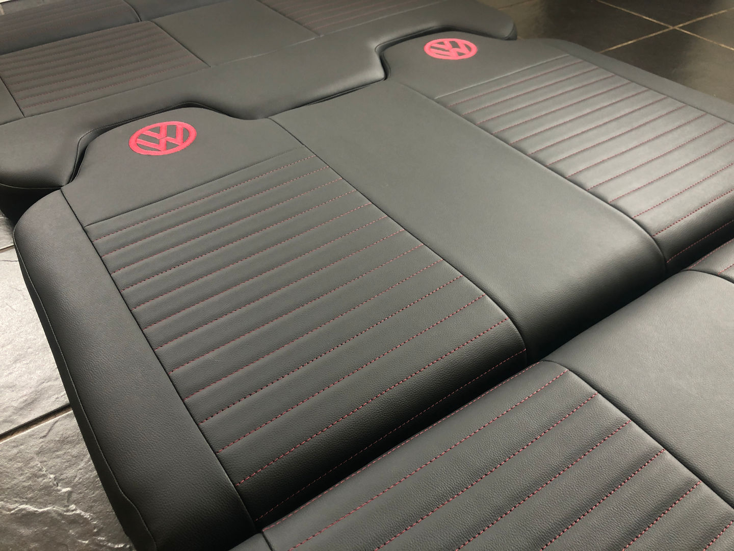 Upholstered Rock and Roll bed for VW camnper