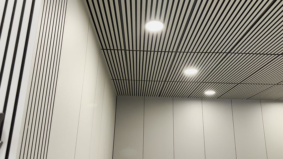 Thumbnail: ASH- COLORED SUSPENDED ACOUSTIC CEILING PANELS