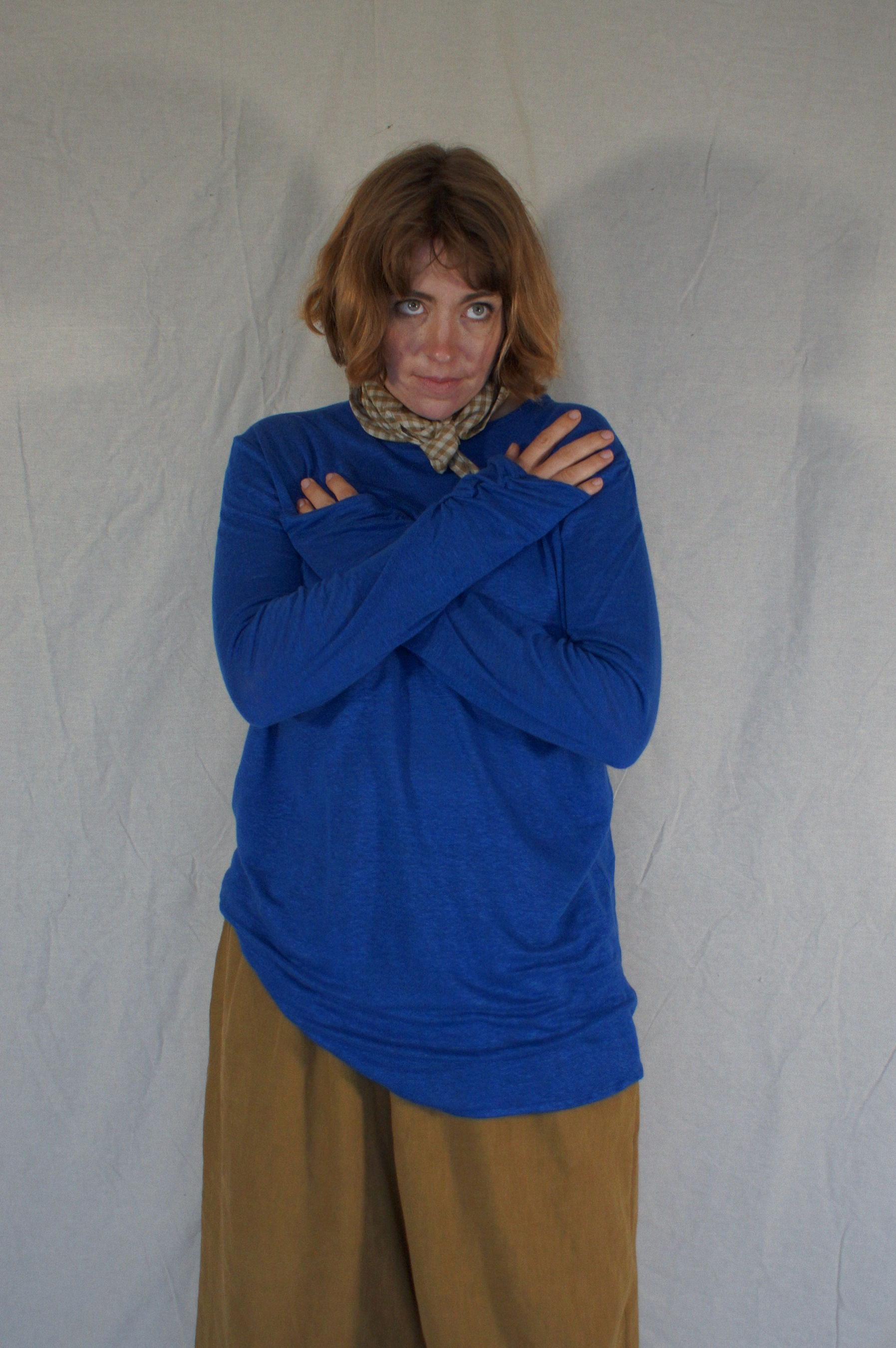 Gentian Linen Jersey Dora