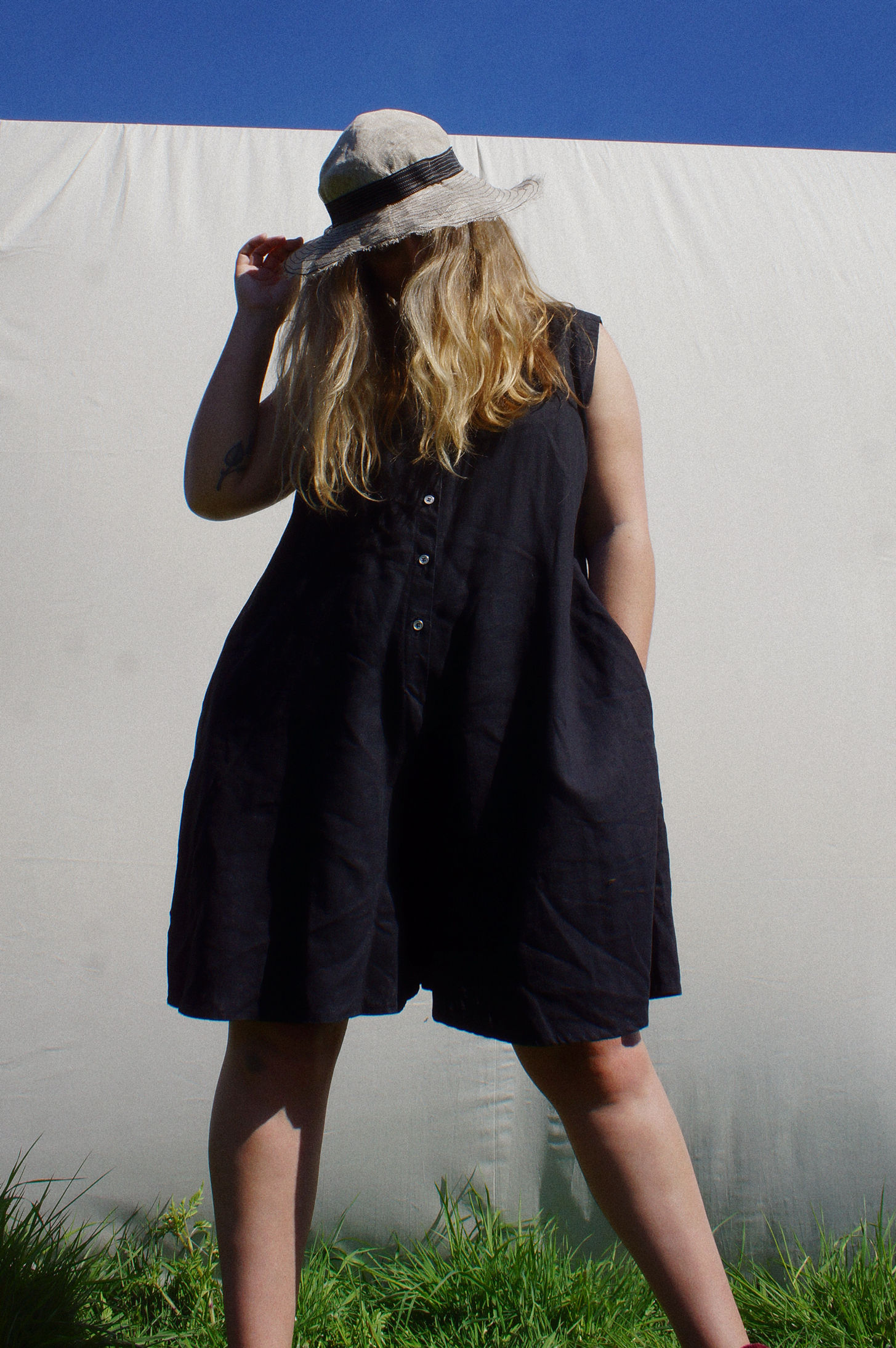 Sleeveless Button Thru Maillot