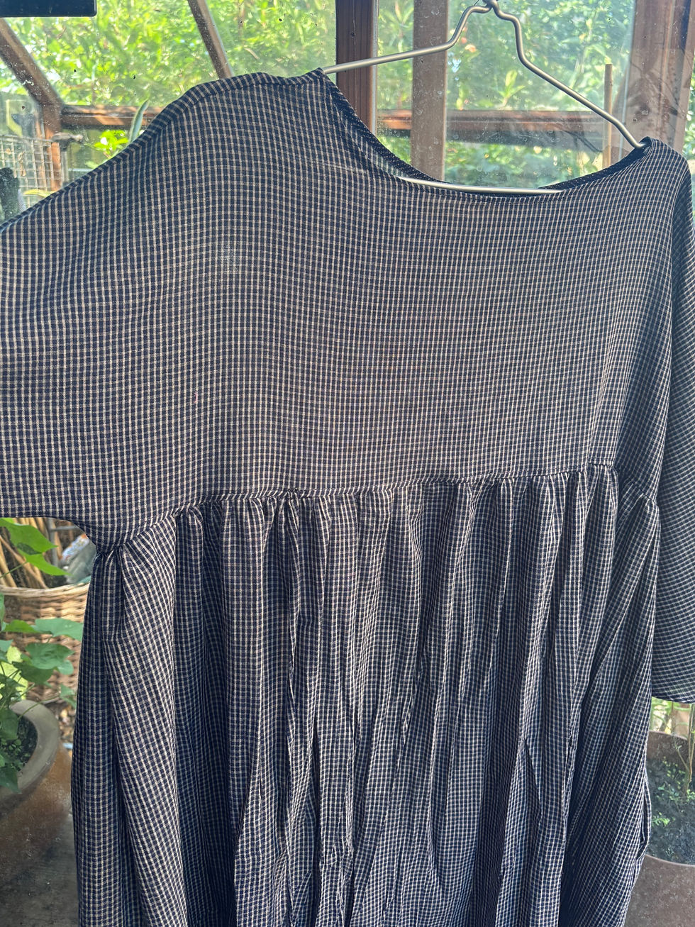 Thumbnail: Check Crinkle Cotton Tie-Up Hartigan Dress