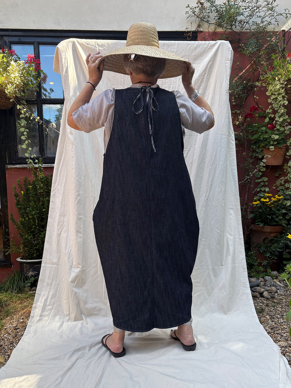 Thumbnail: Linen Denim Sleeveless Frank Size A Regular