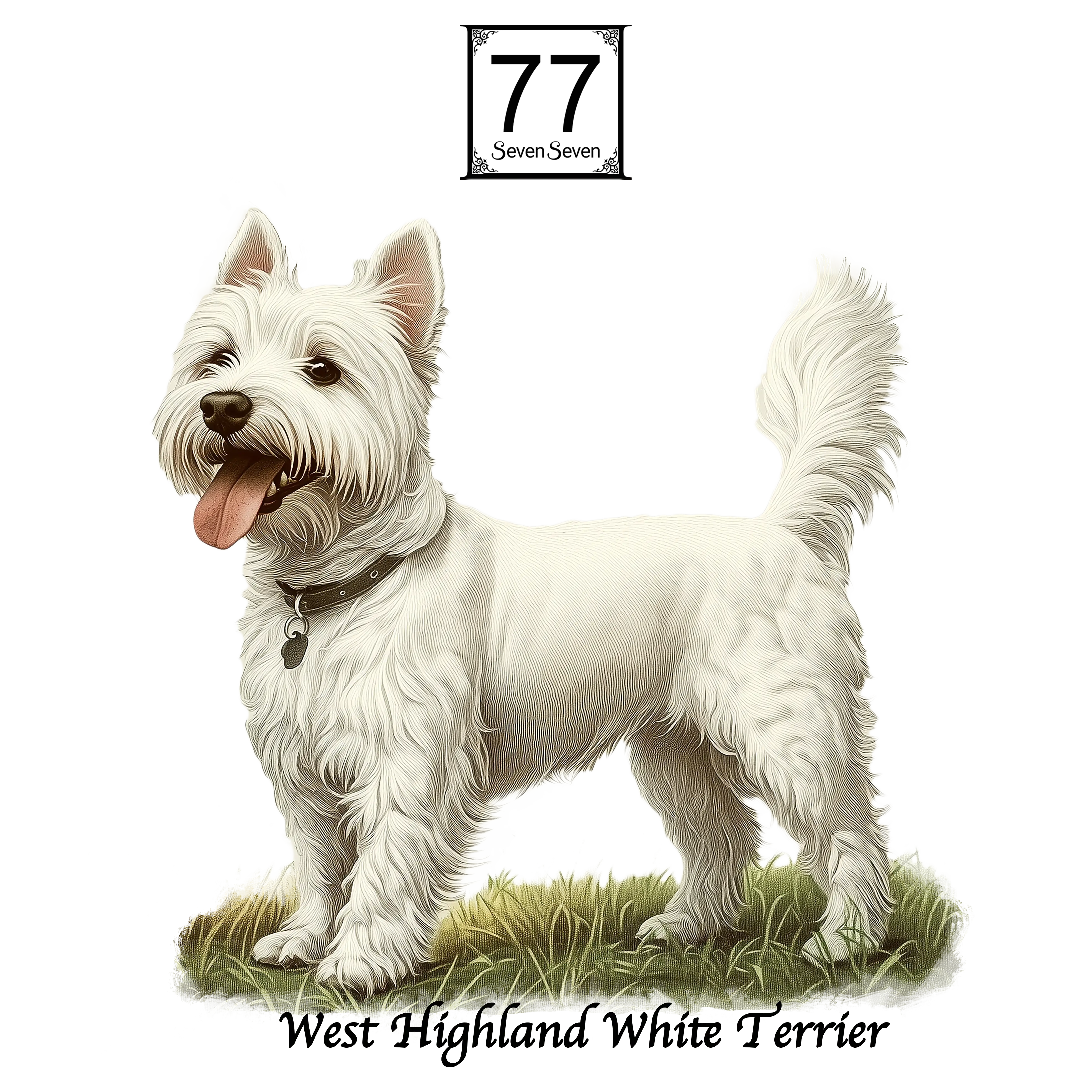 Westie (West Highland White Terrier) - cotton canvas tote bag