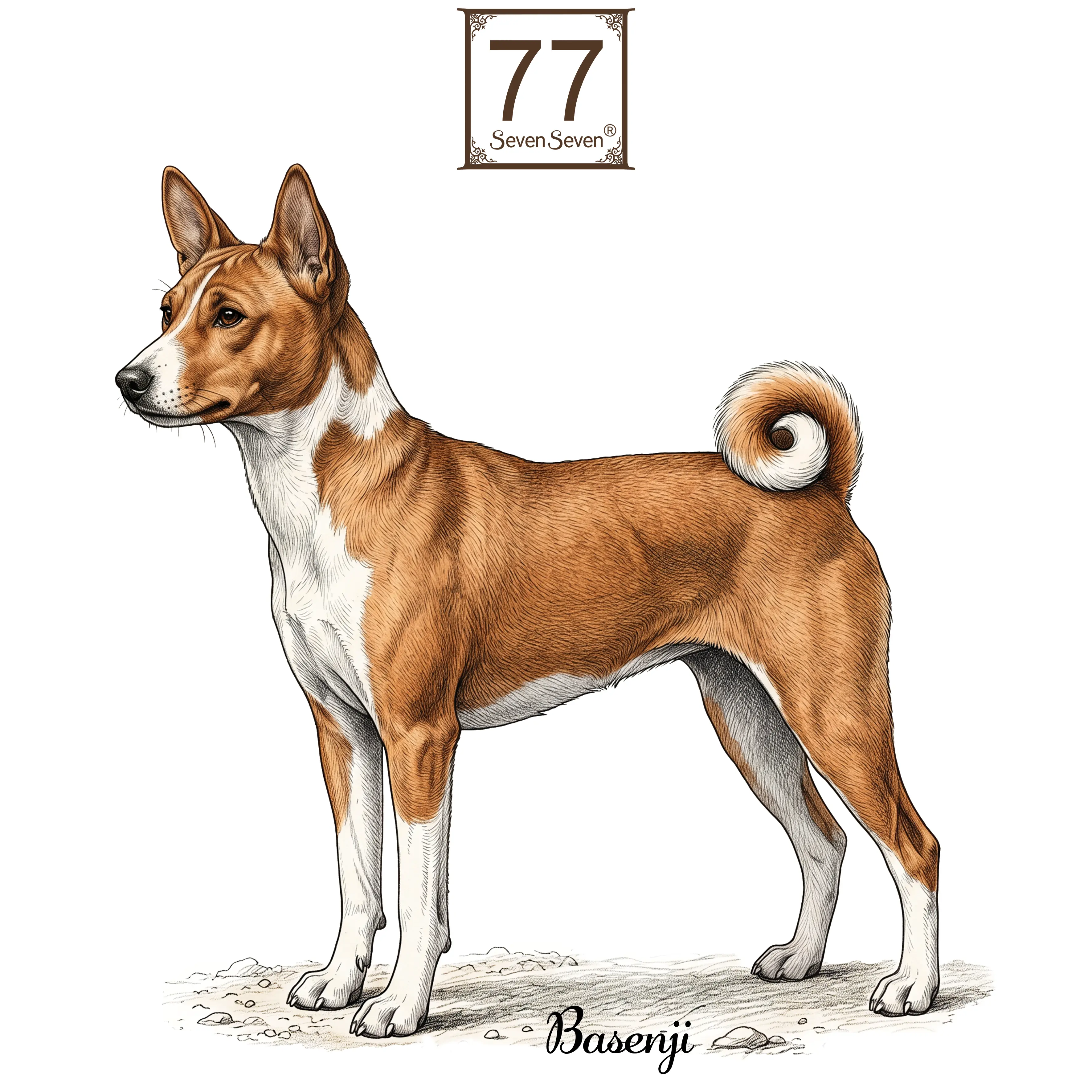 Basenji - cotton canvas tote bag