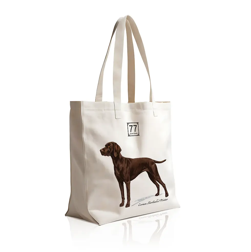Thumbnail: German Shorthaired Pointer - cotton canvas tote bag