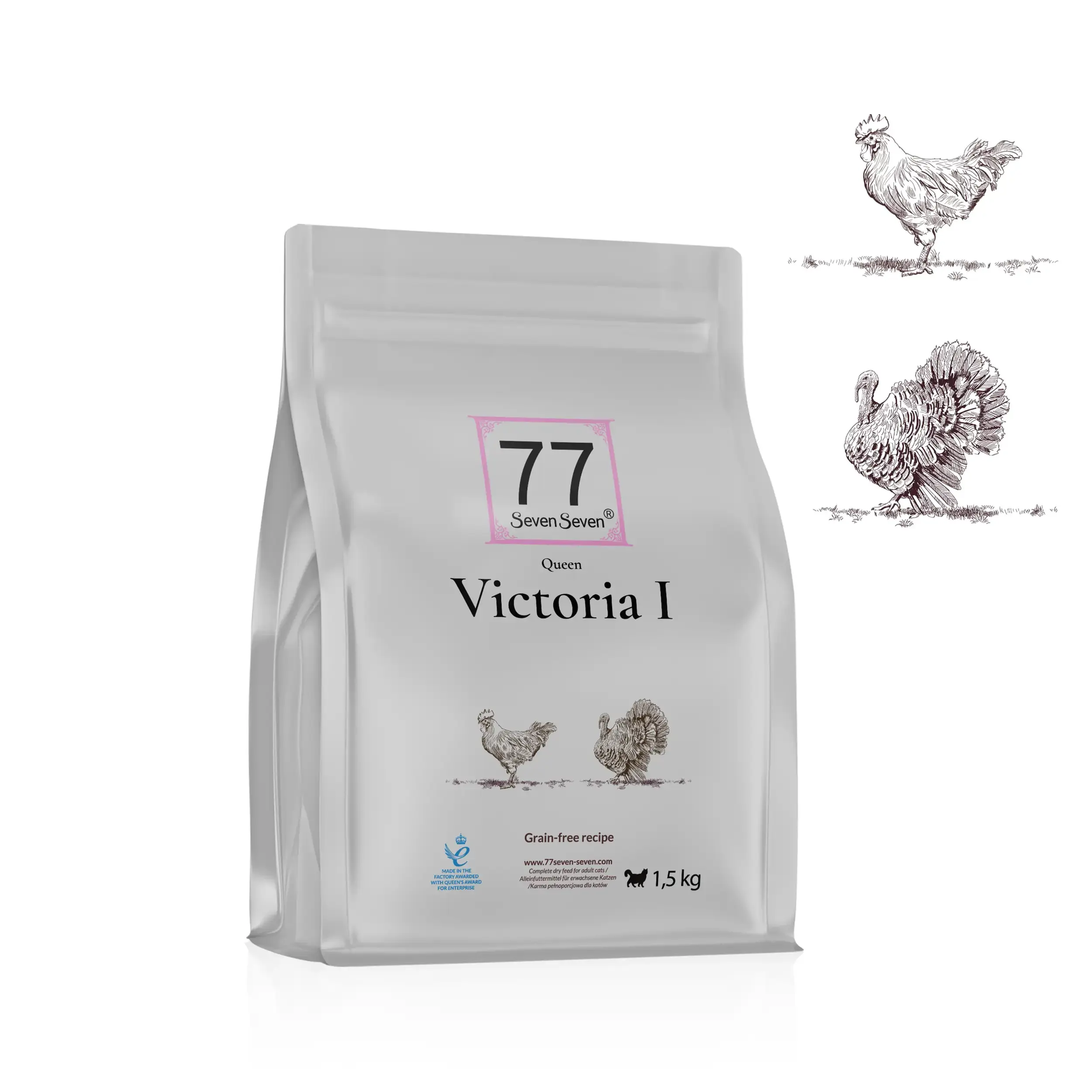 Victoria I z indykiem dla kota